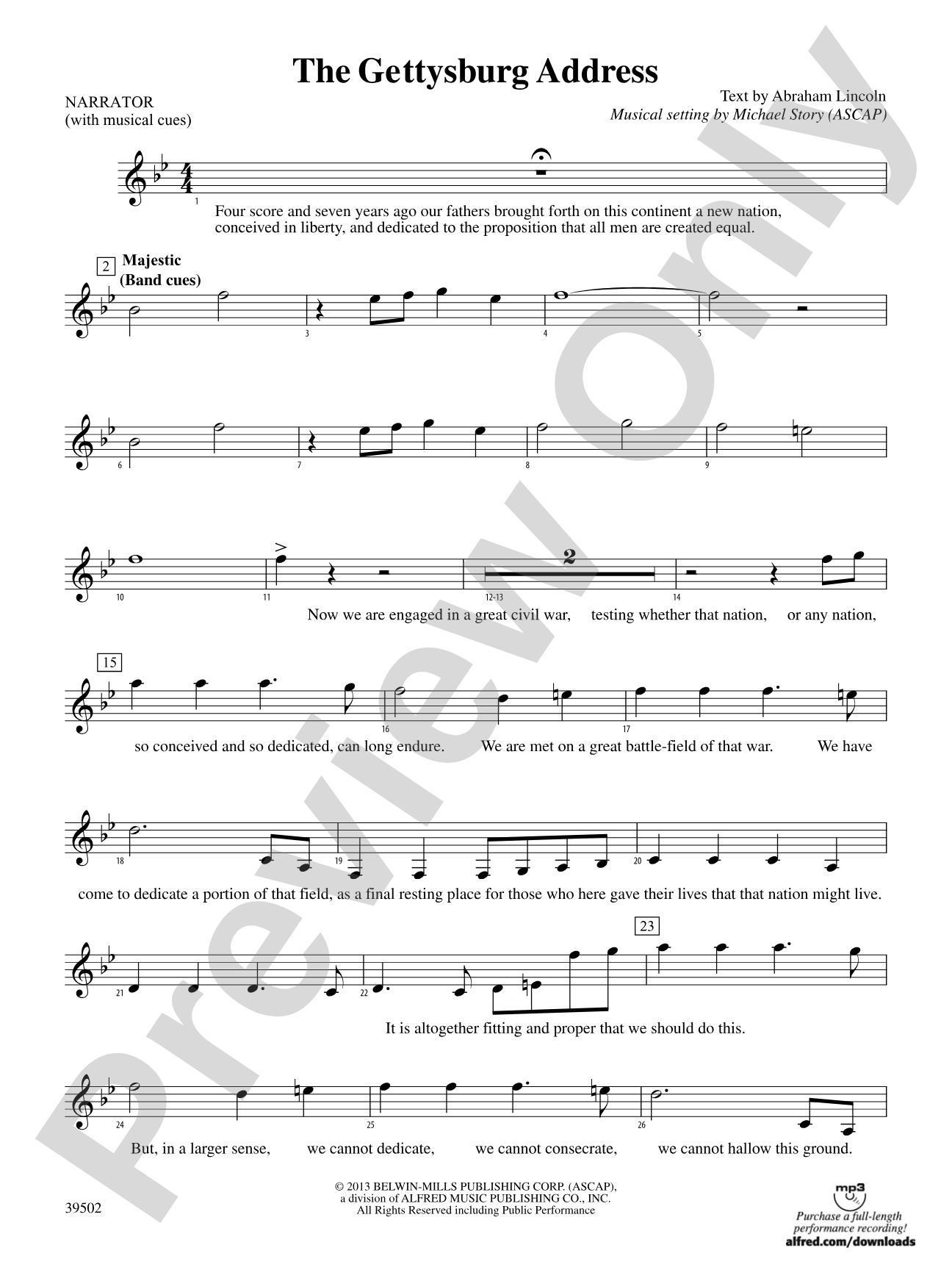 The Gettysburg Address: Narrator with Music