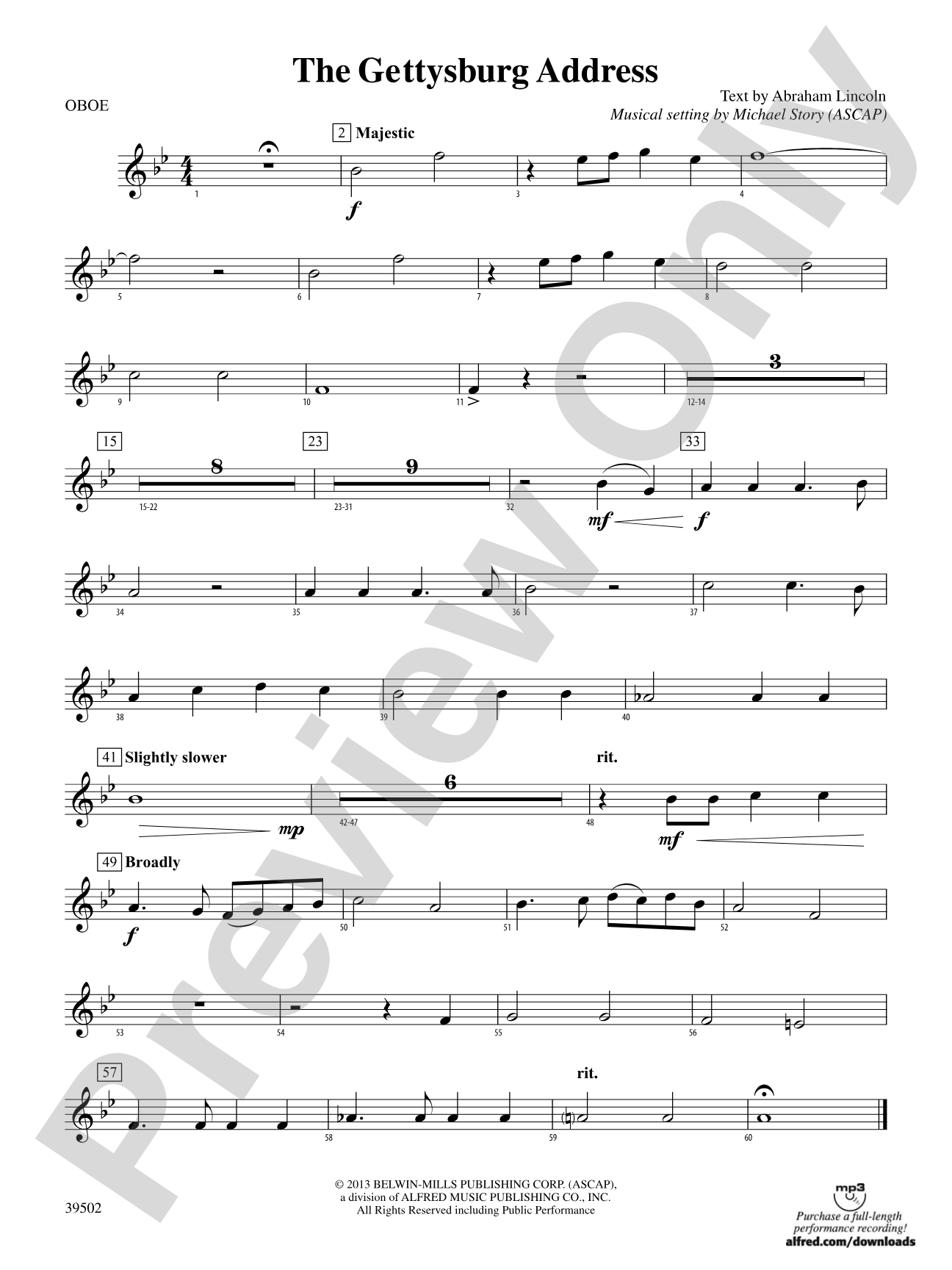 The Gettysburg Address: Oboe