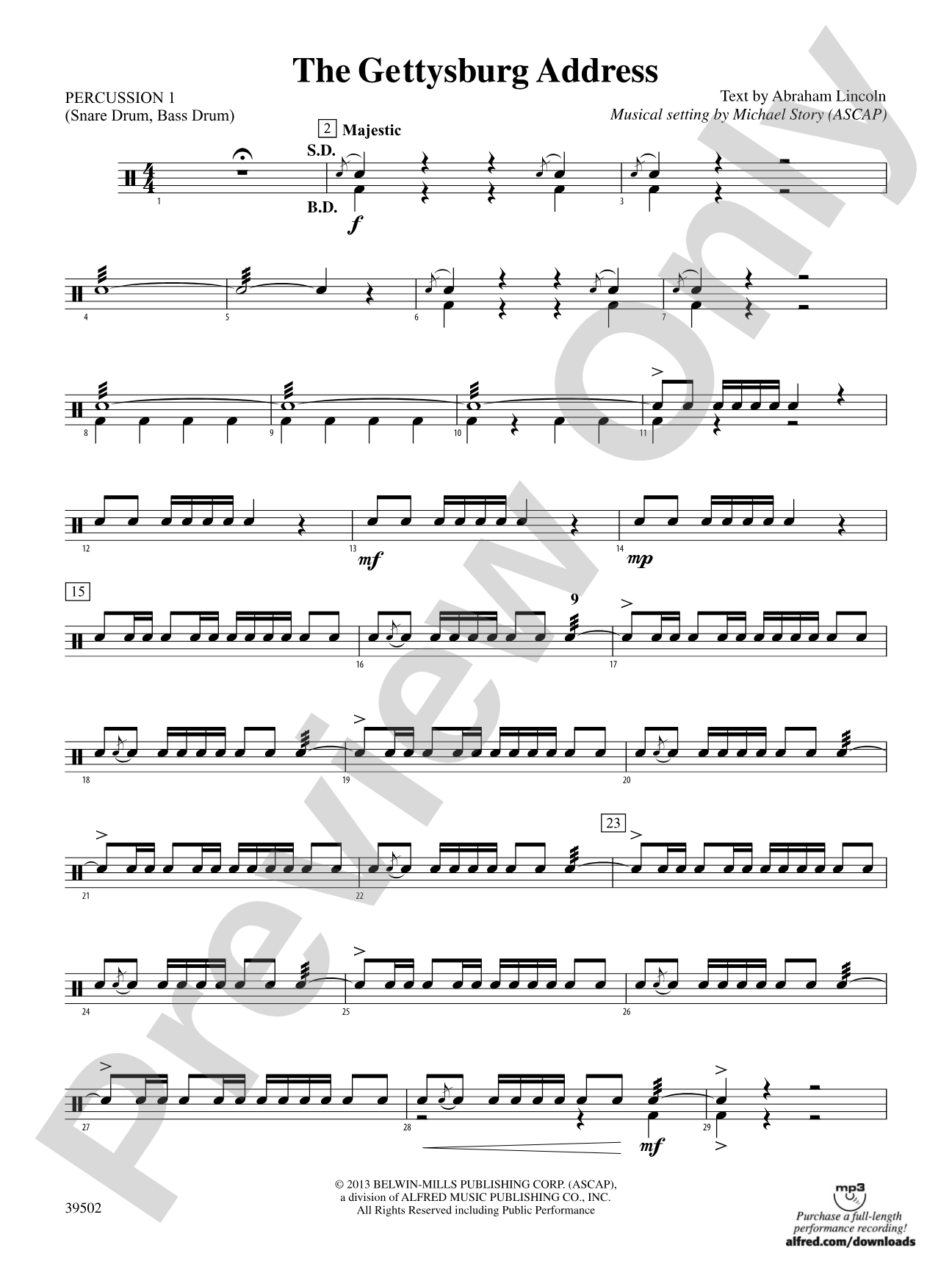 The Gettysburg Address: 1st Percussion