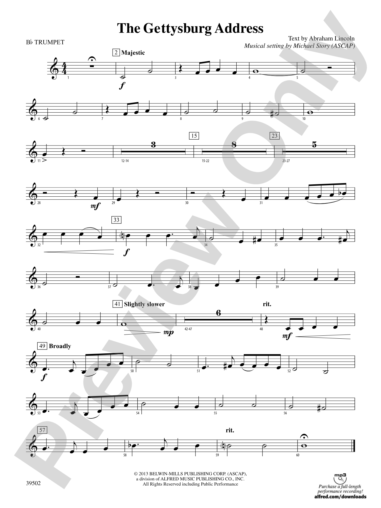 The Gettysburg Address: 1st B-flat Trumpet