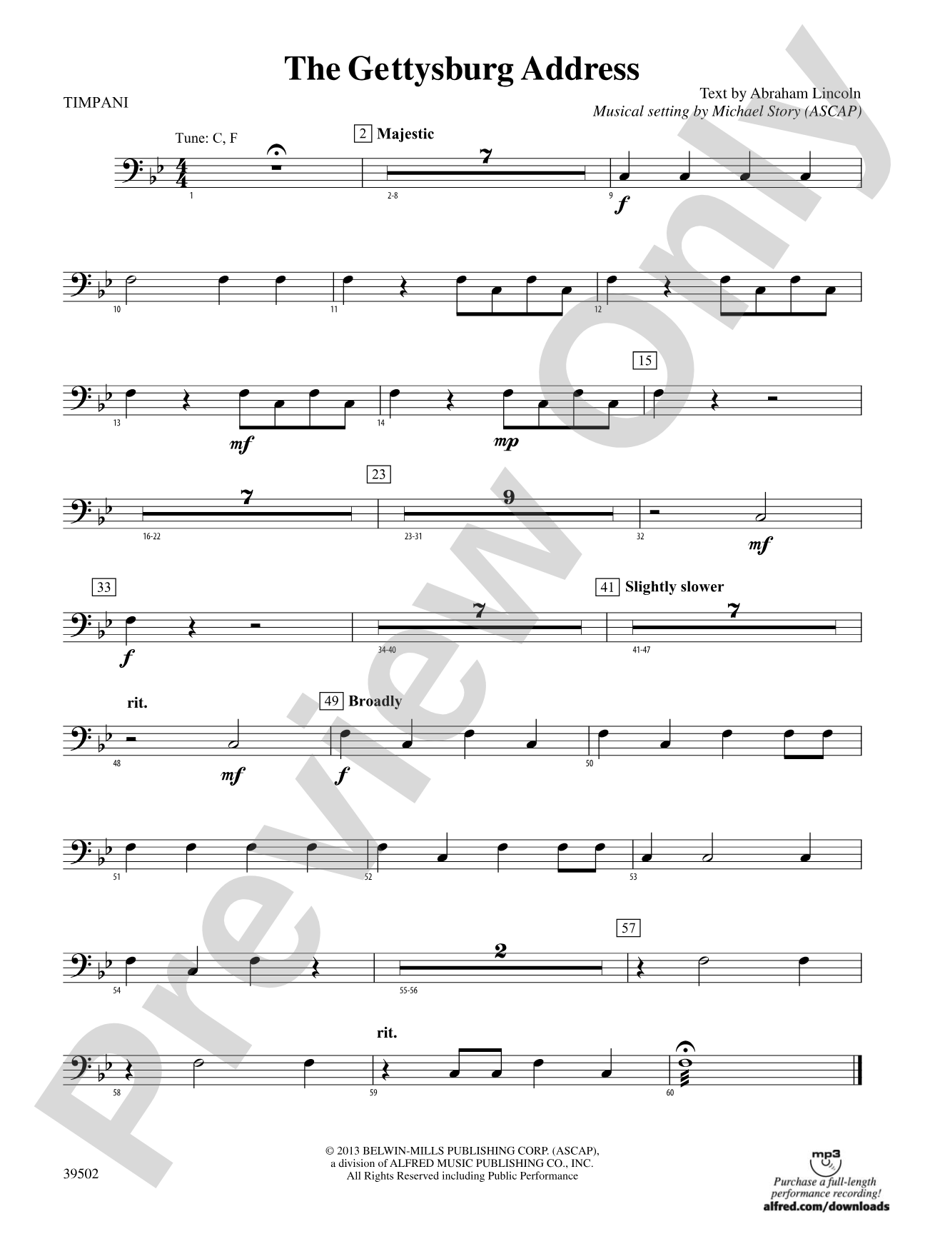 The Gettysburg Address: Timpani