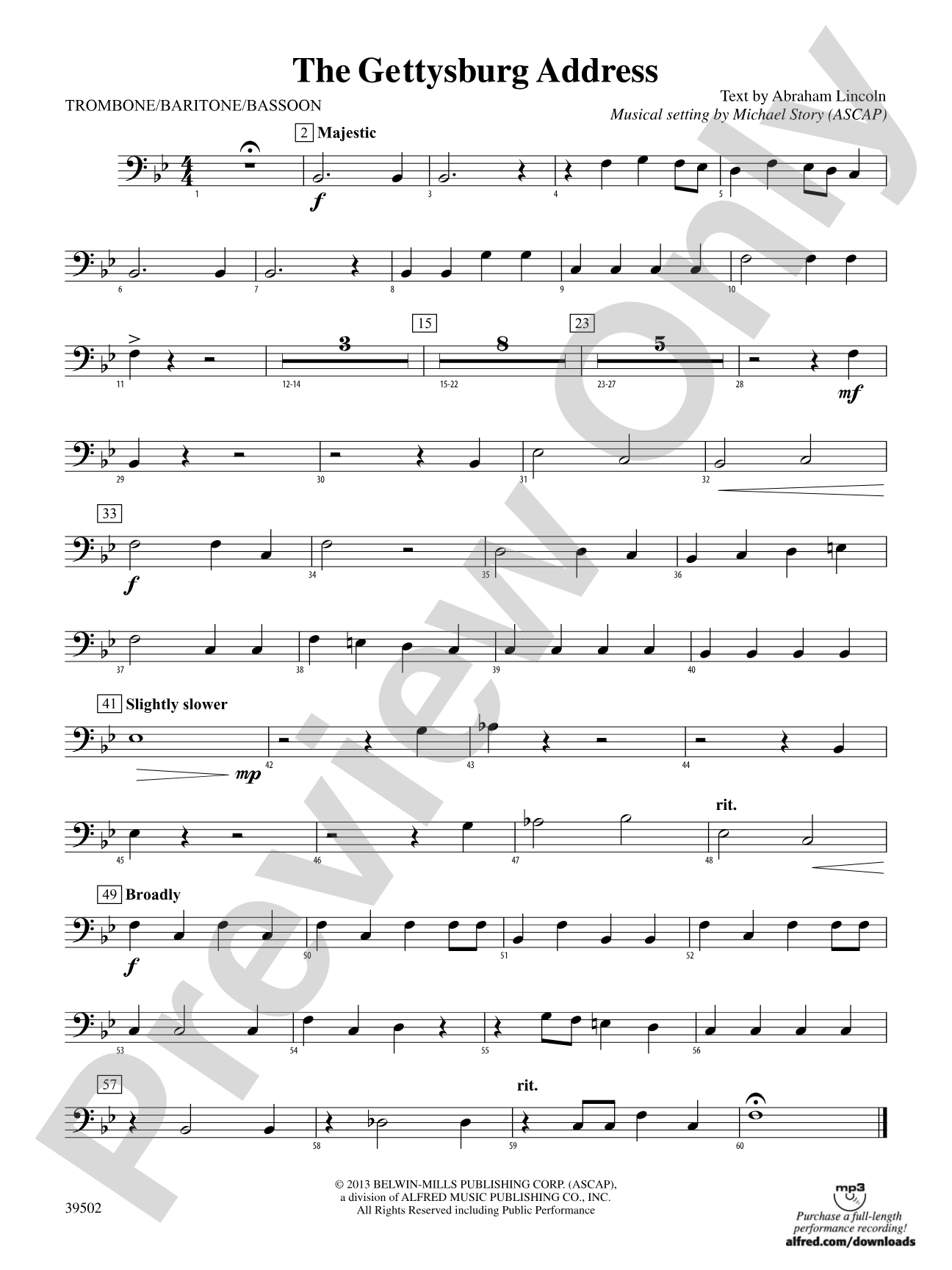 The Gettysburg Address: 1st Trombone