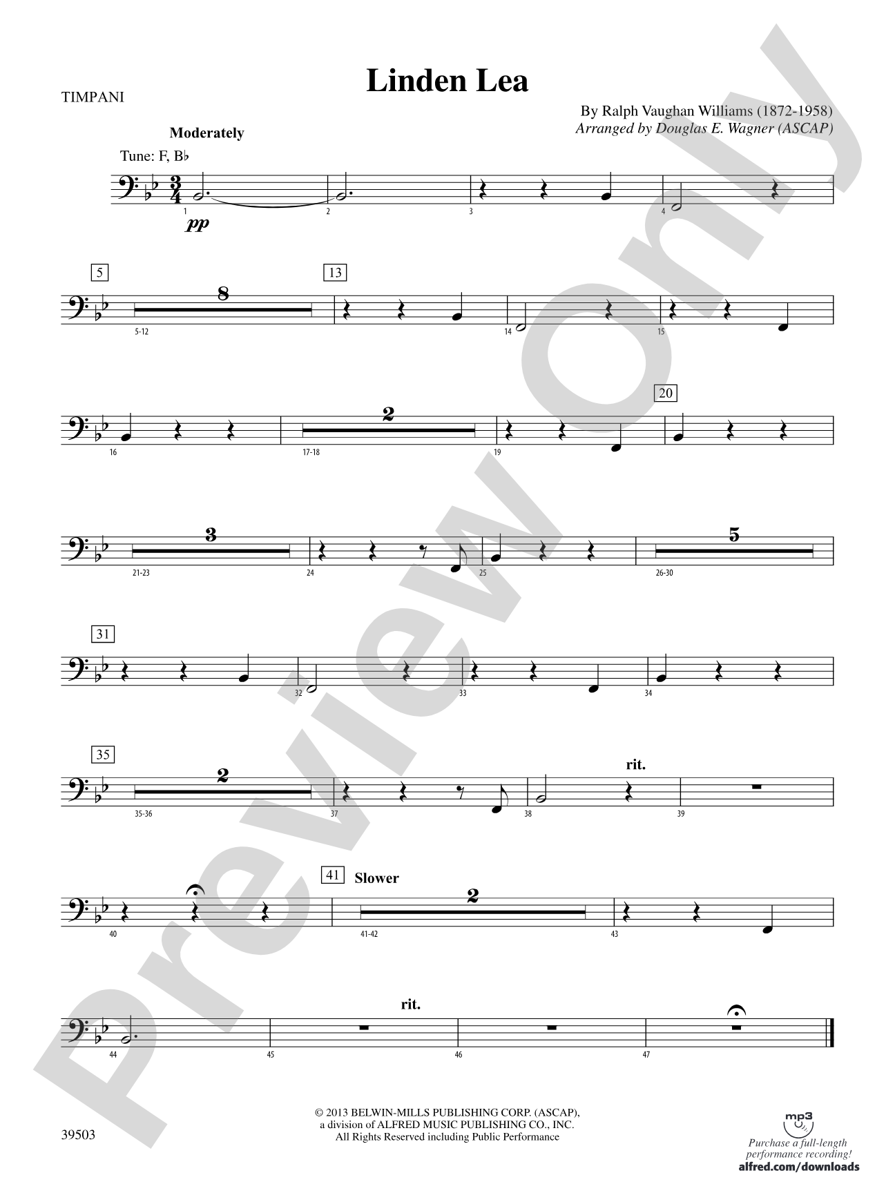 Linden Lea: Timpani