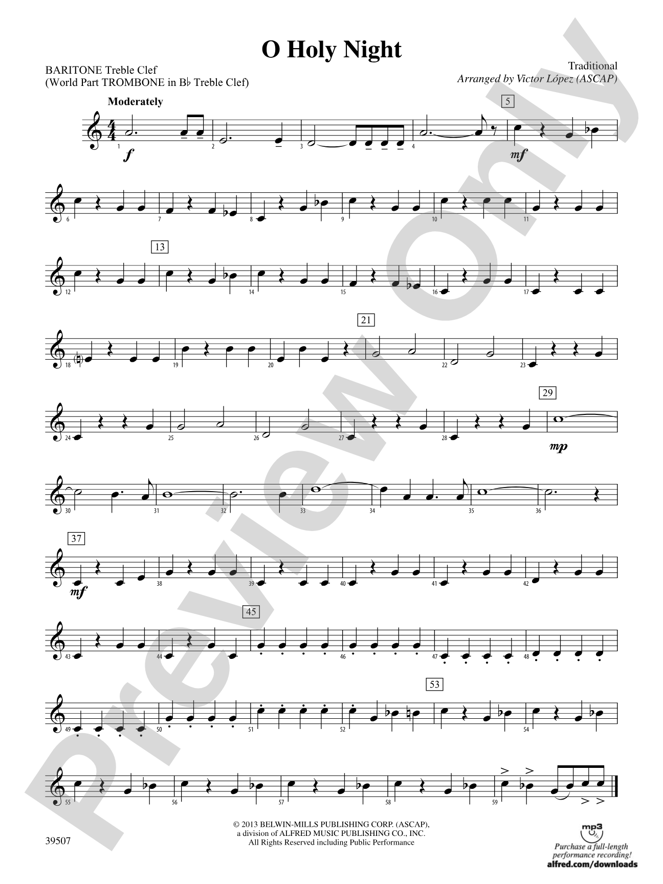 O Holy Night: Baritone T.C.