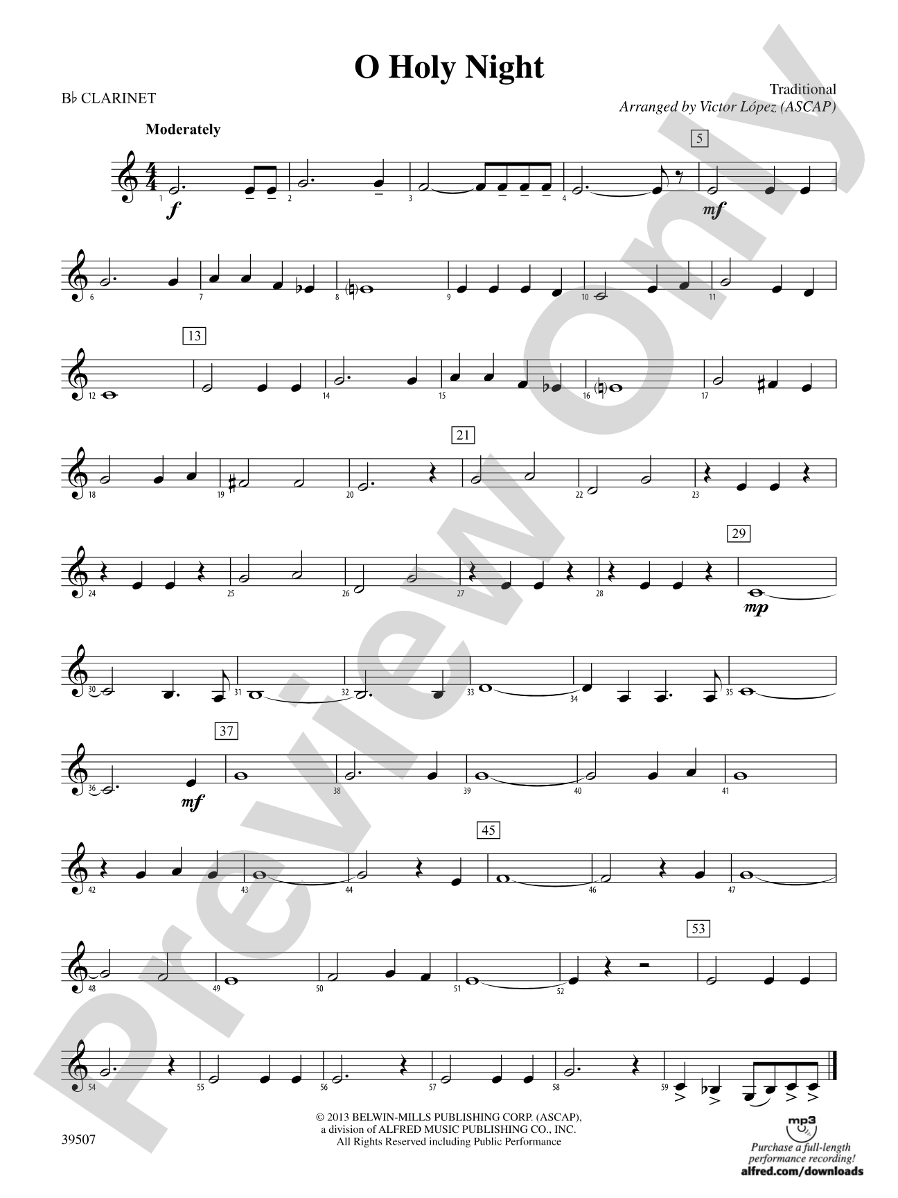 O Holy Night: 1st B-flat Clarinet