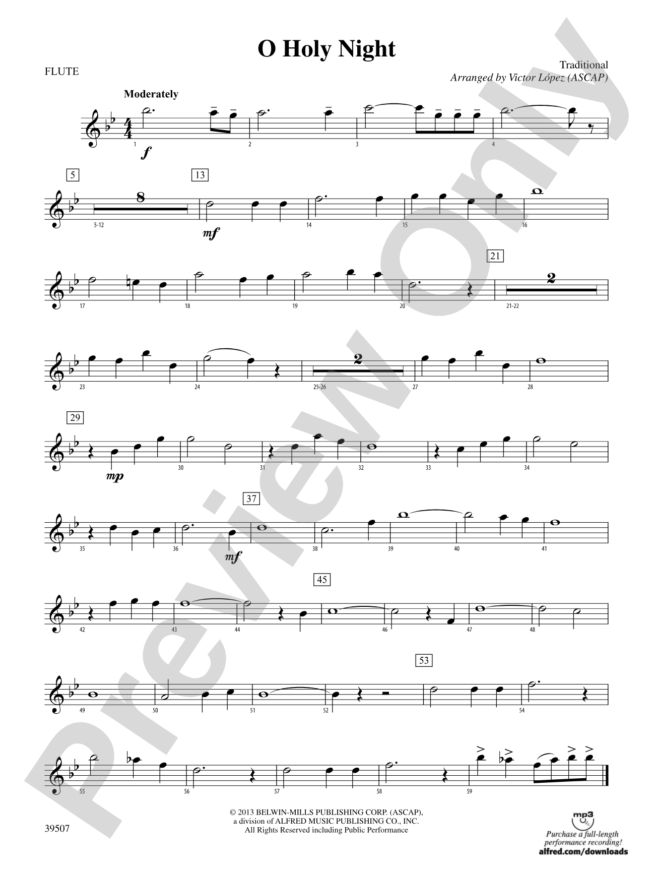 O Holy Night: Flute