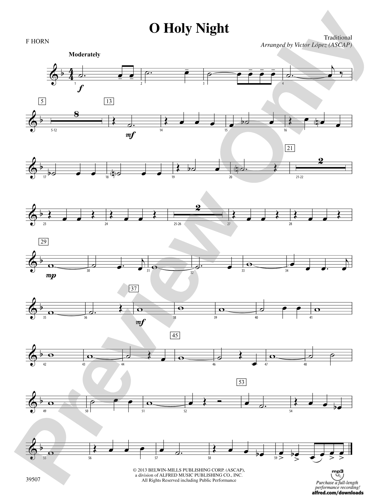 O Holy Night: 1st F Horn