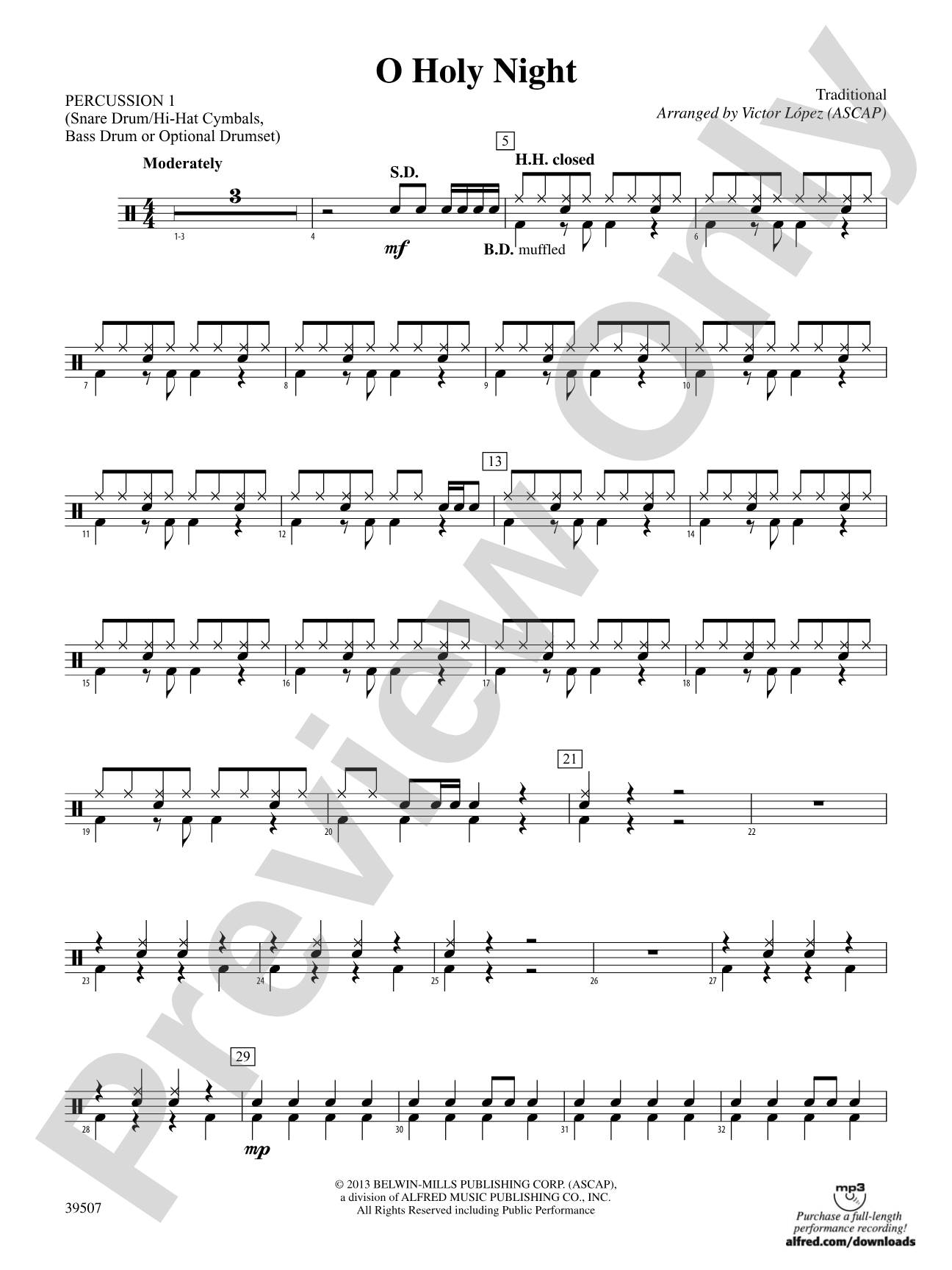 O Holy Night: 1st Percussion