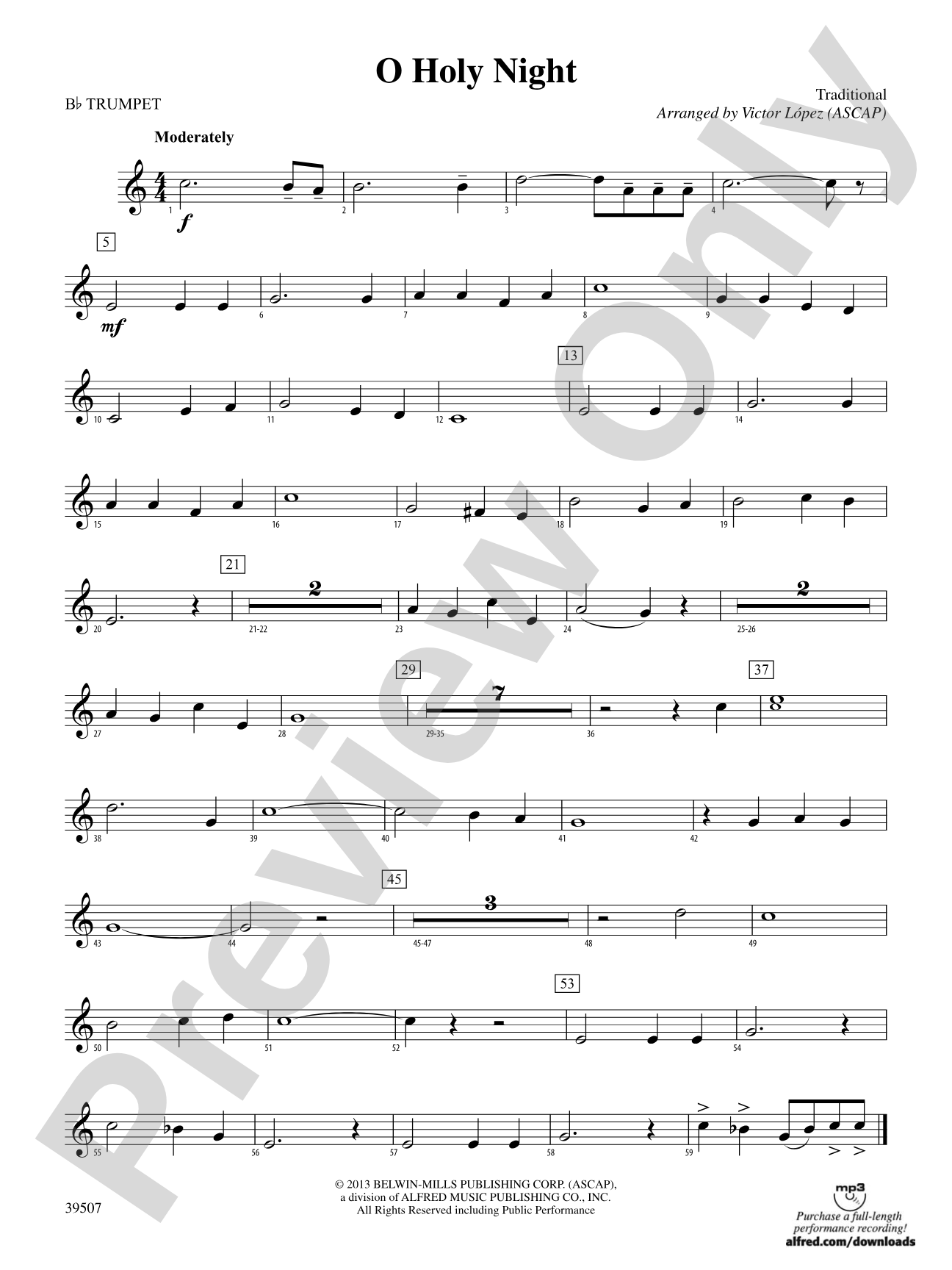 O Holy Night: 1st B-flat Trumpet