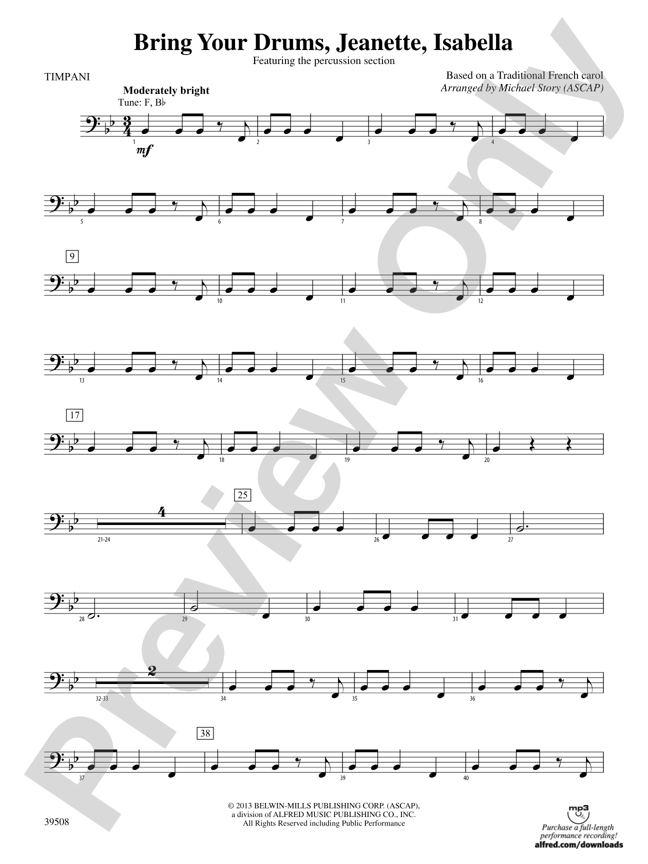 Bring Your Drums, Jeanette, Isabella: Timpani