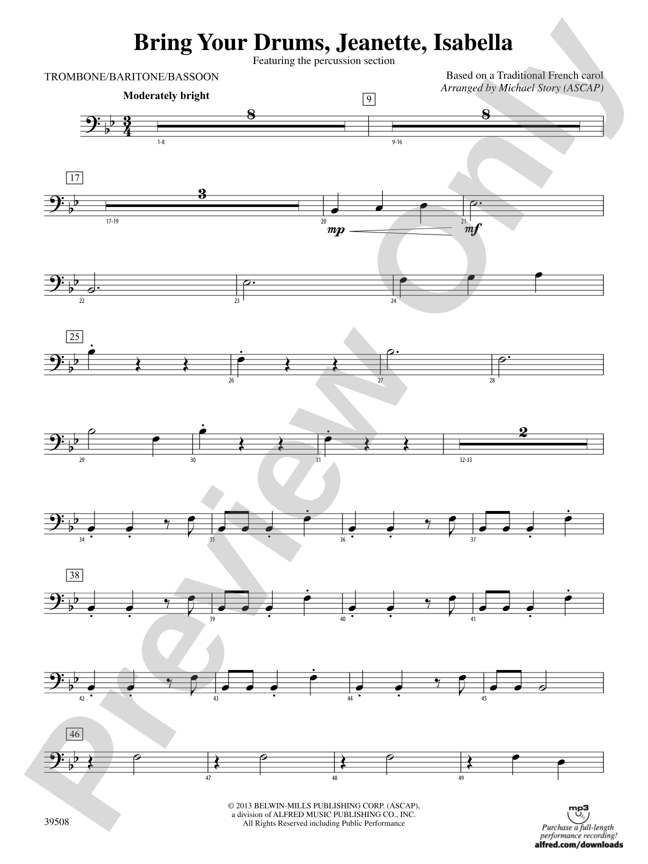 Bring Your Drums, Jeanette, Isabella: 1st Trombone