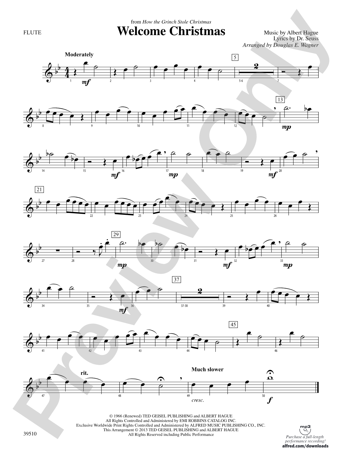 Welcome Christmas (from How the Grinch Stole Christmas): Flute