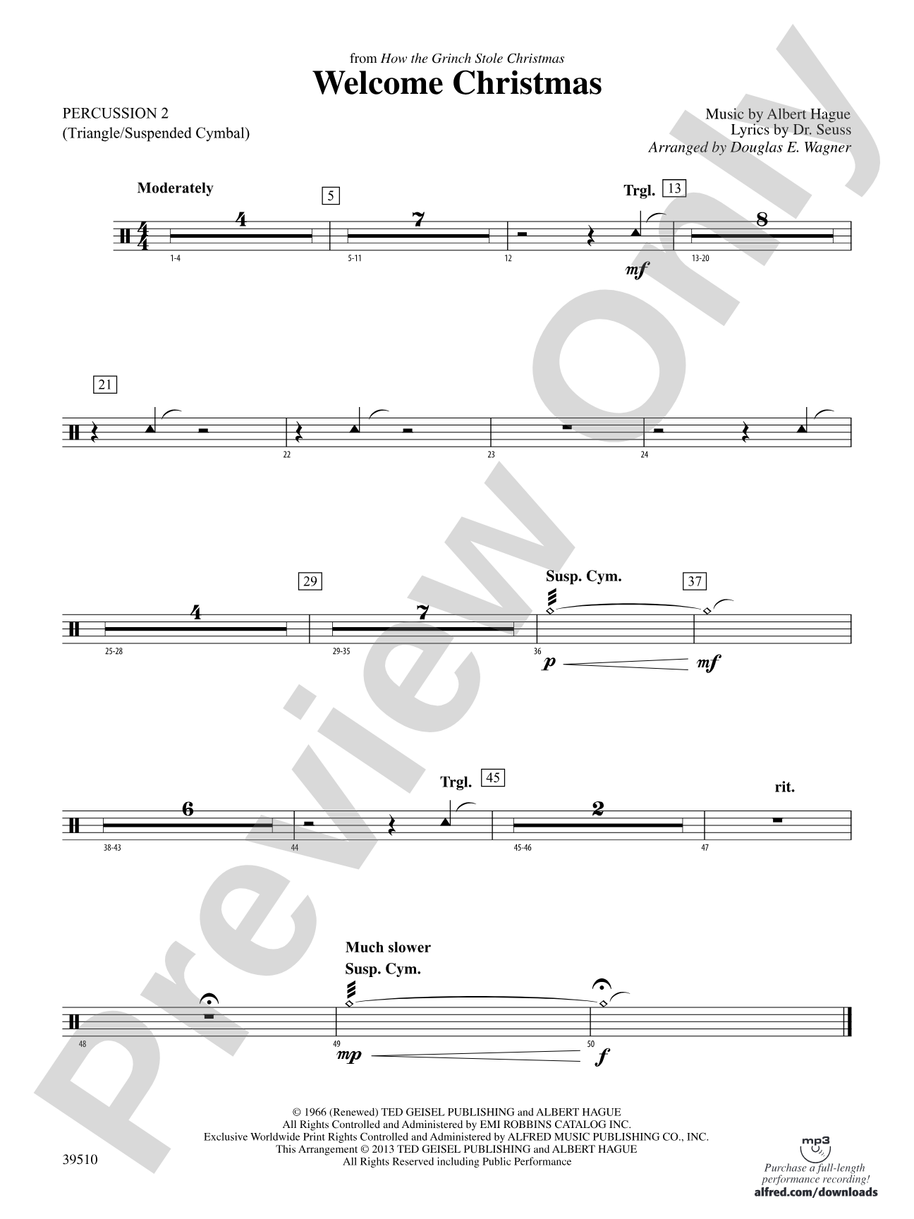 Welcome Christmas (from How the Grinch Stole Christmas): 2nd Percussion