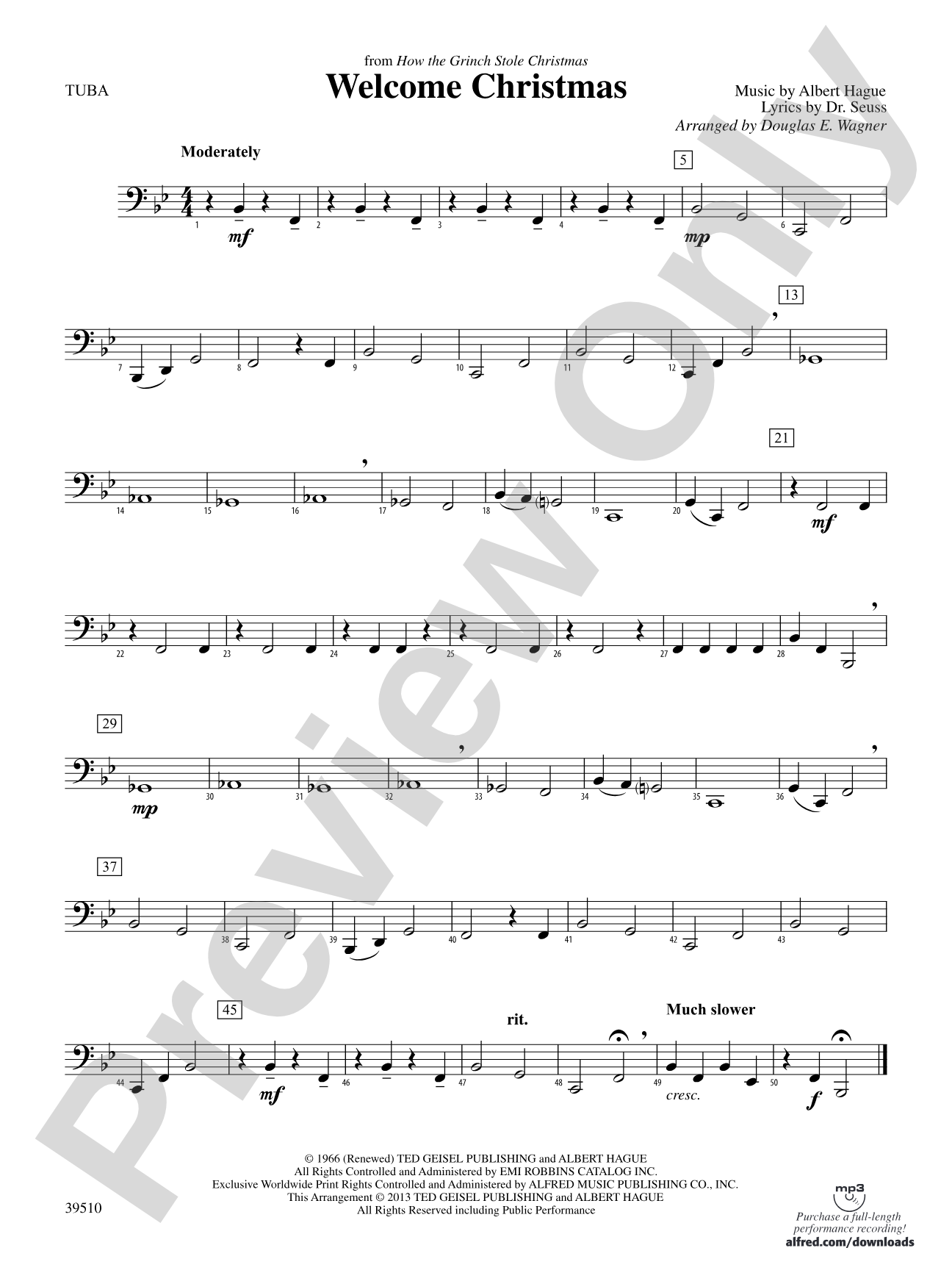 Welcome Christmas (from How the Grinch Stole Christmas): Tuba
