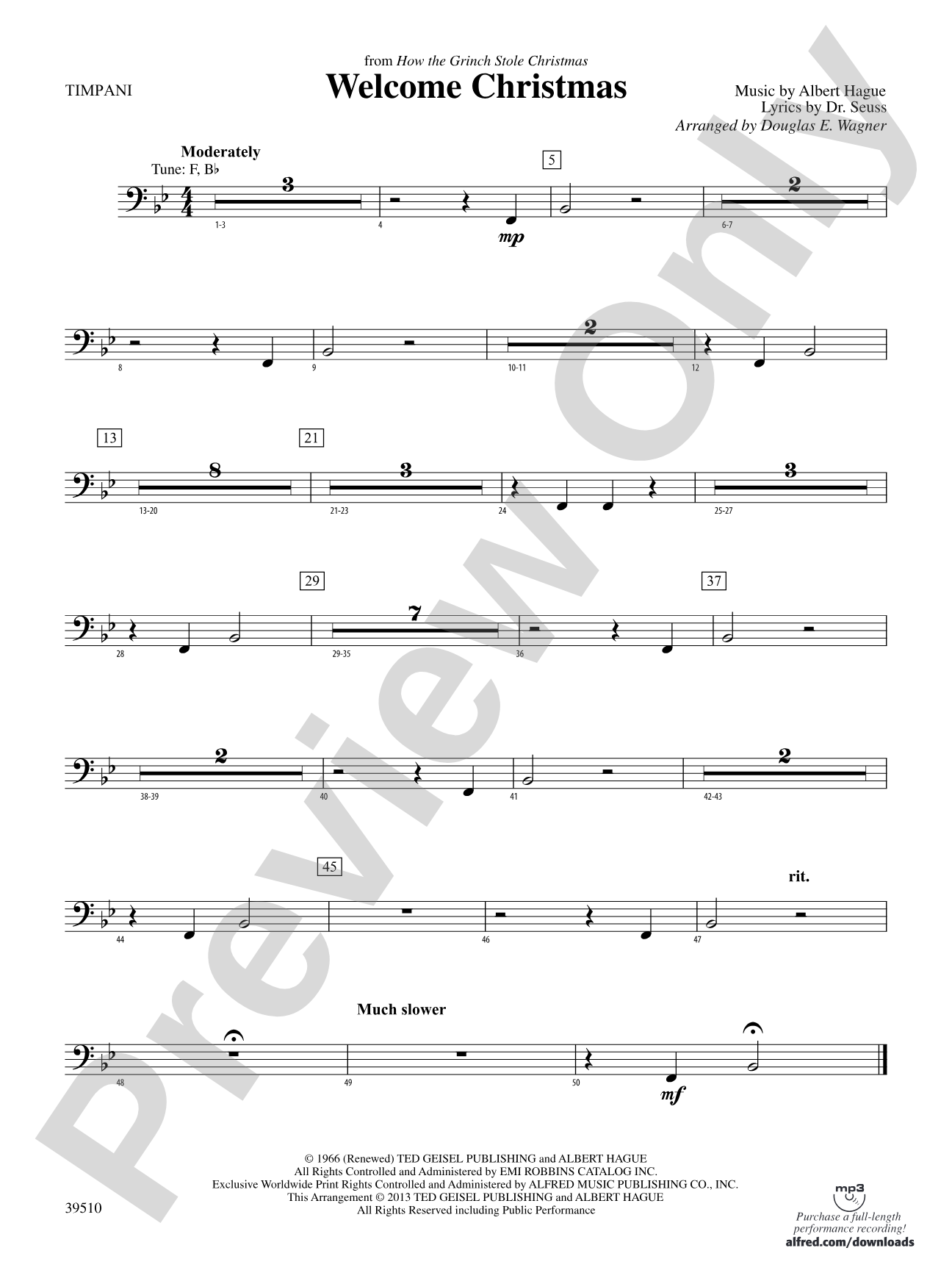 Welcome Christmas (from How the Grinch Stole Christmas): Timpani