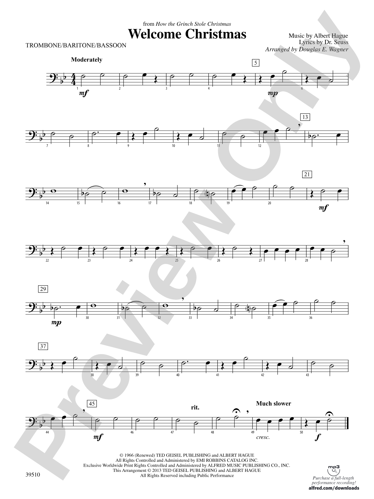 Welcome Christmas (from How the Grinch Stole Christmas): 1st Trombone