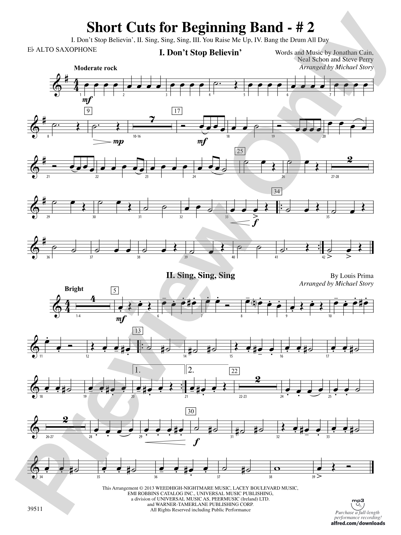 Short Cuts for Beginning Band -- #2: E-flat Alto Saxophone