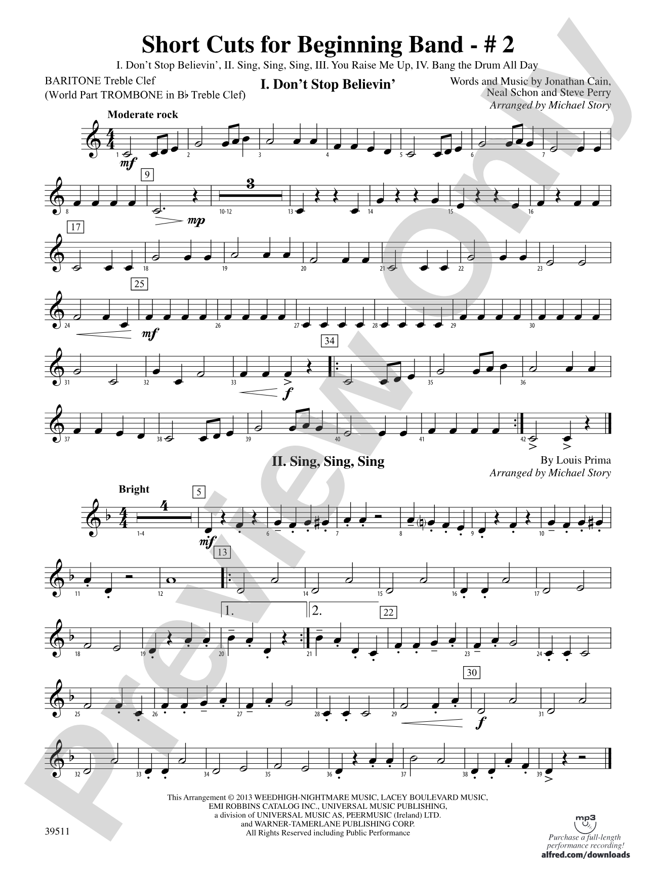Short Cuts for Beginning Band -- #2: Baritone T.C.