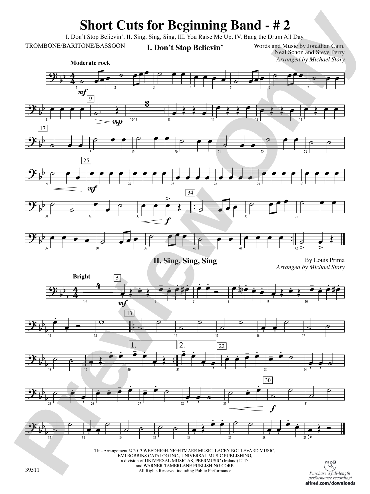 Short Cuts for Beginning Band -- #2: 1st Trombone