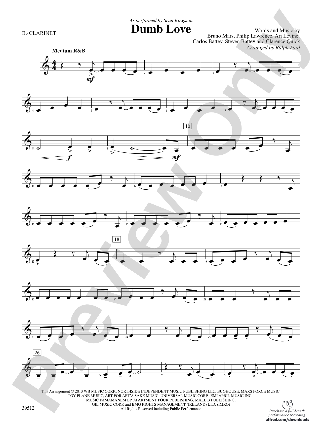 Dumb Love: 1st B-flat Clarinet