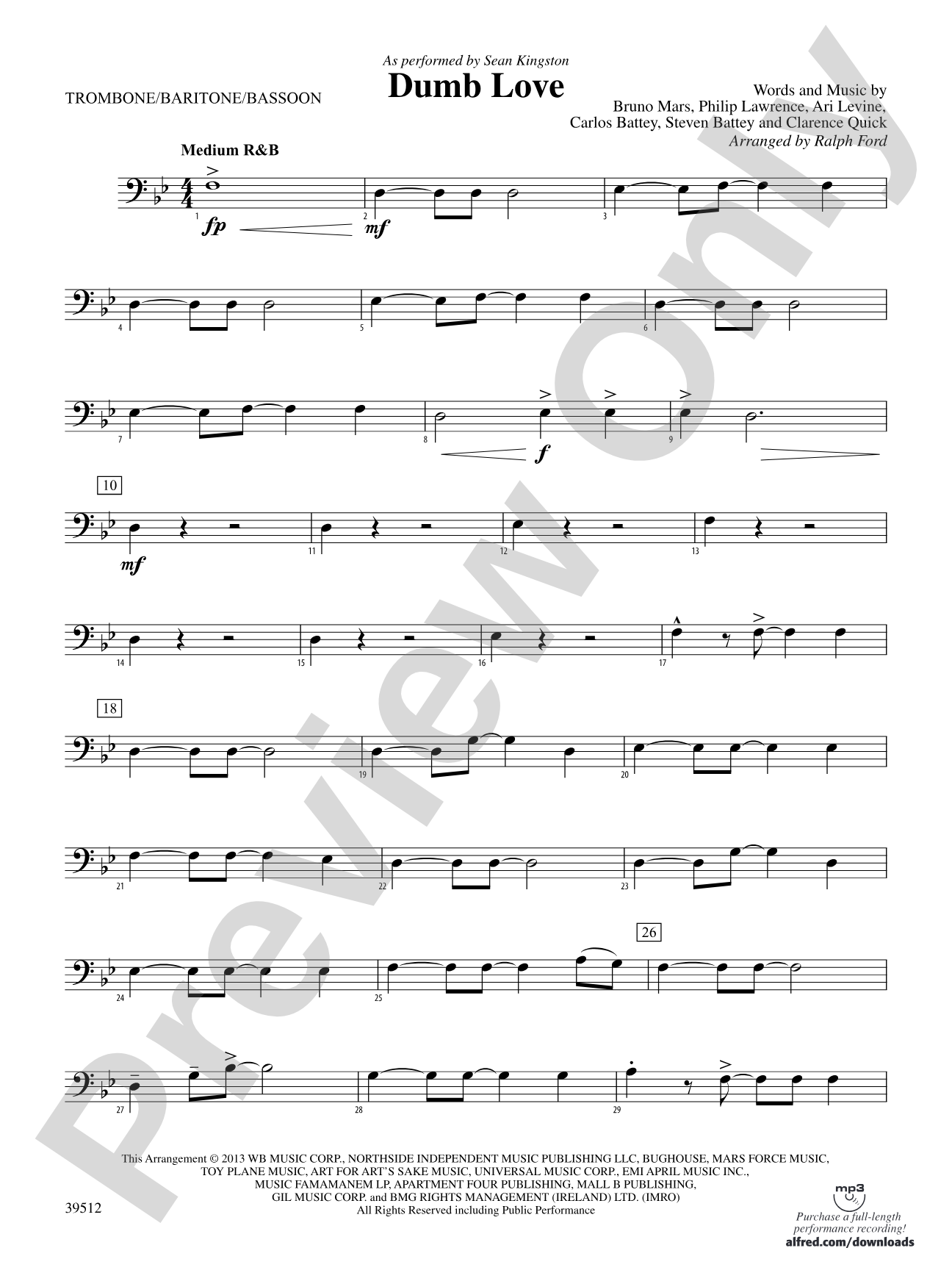 Dumb Love: 1st Trombone