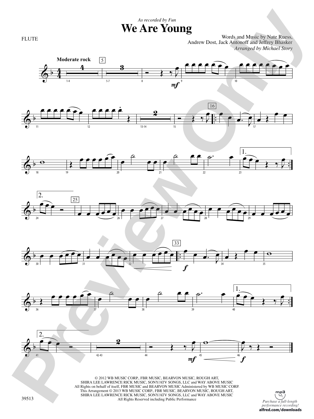 We Are Young: Flute