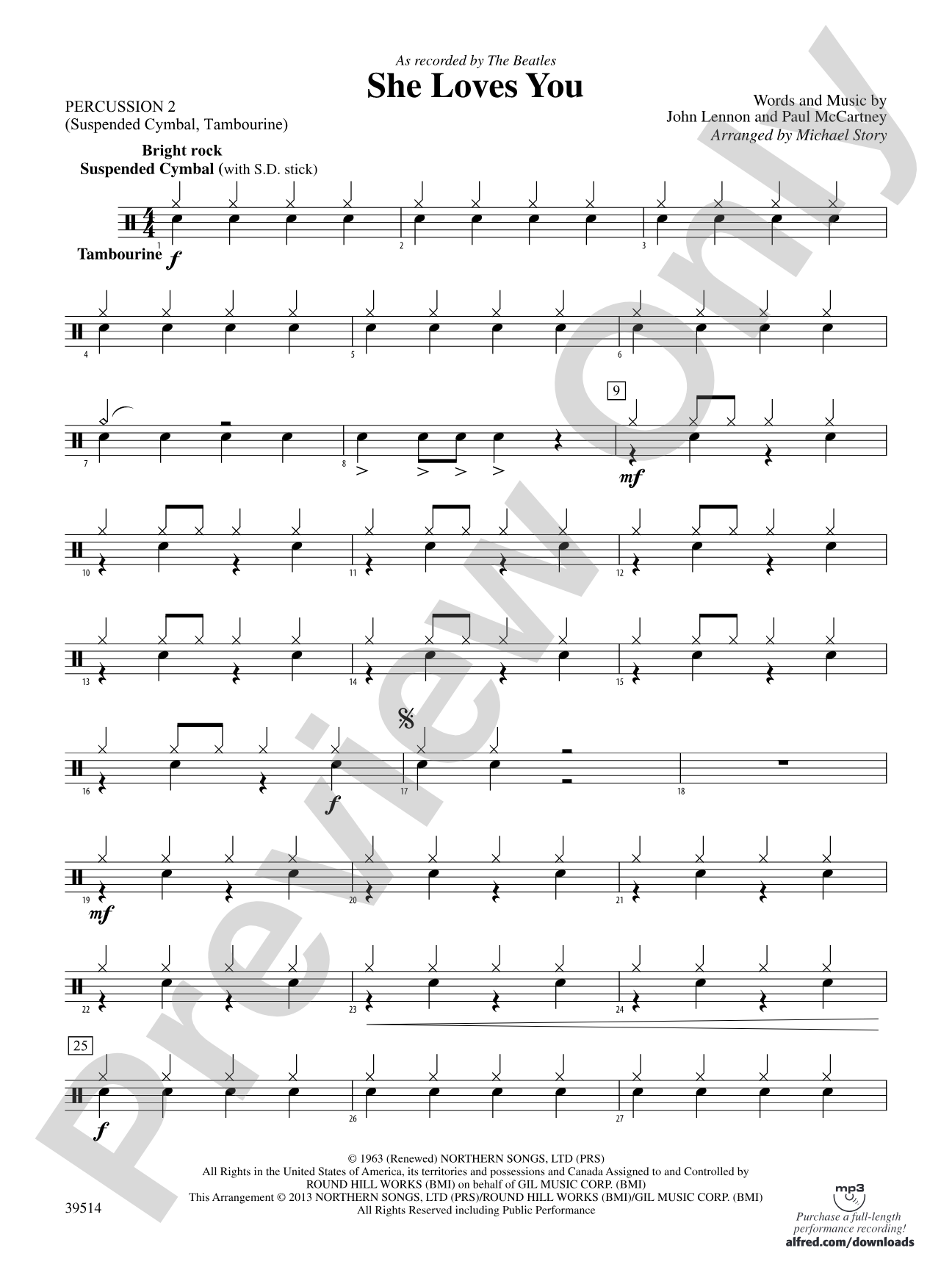 She Loves You: 2nd Percussion