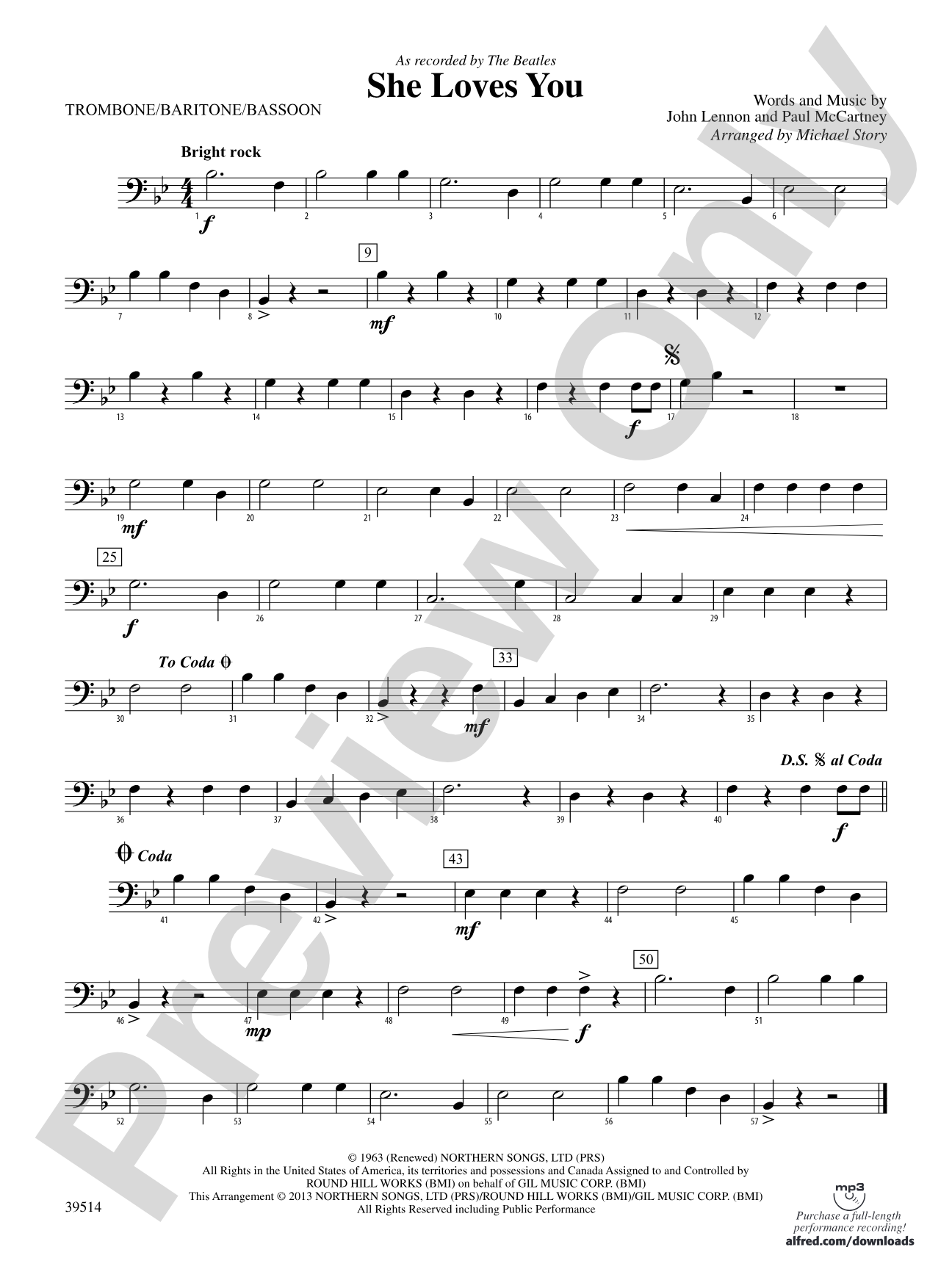 She Loves You: 1st Trombone