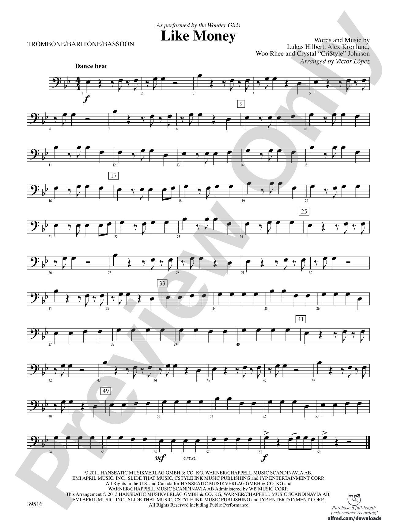 Like Money: 1st Trombone