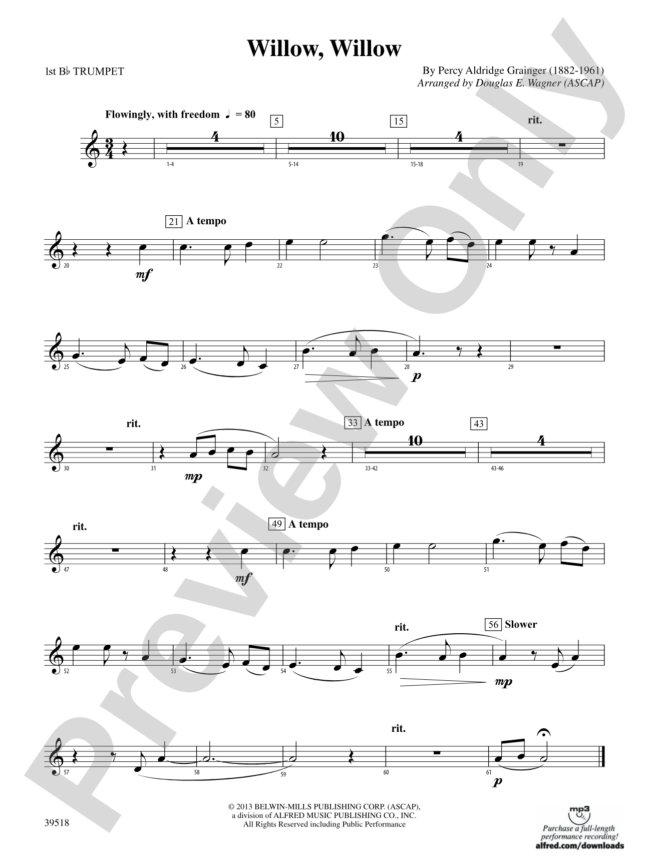 Willow, Willow: 1st B-flat Trumpet