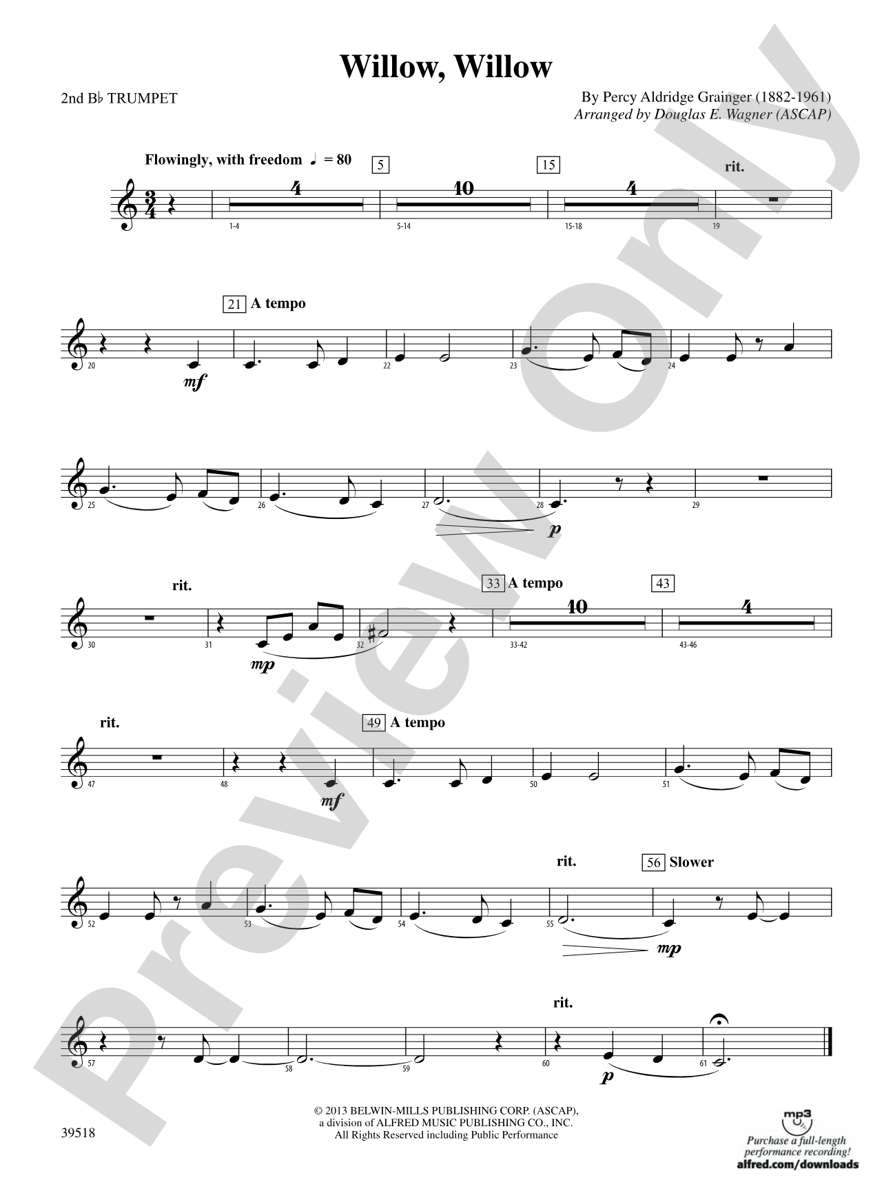 Willow, Willow: 2nd B-flat Trumpet