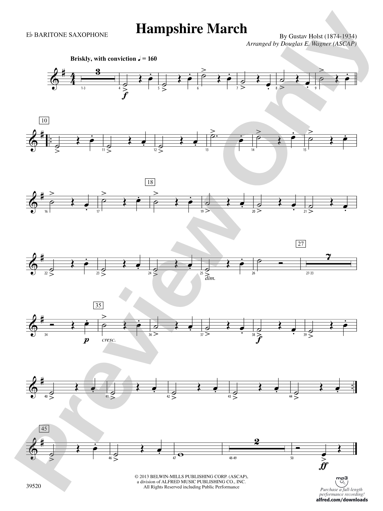 Hampshire March: E-flat Baritone Saxophone