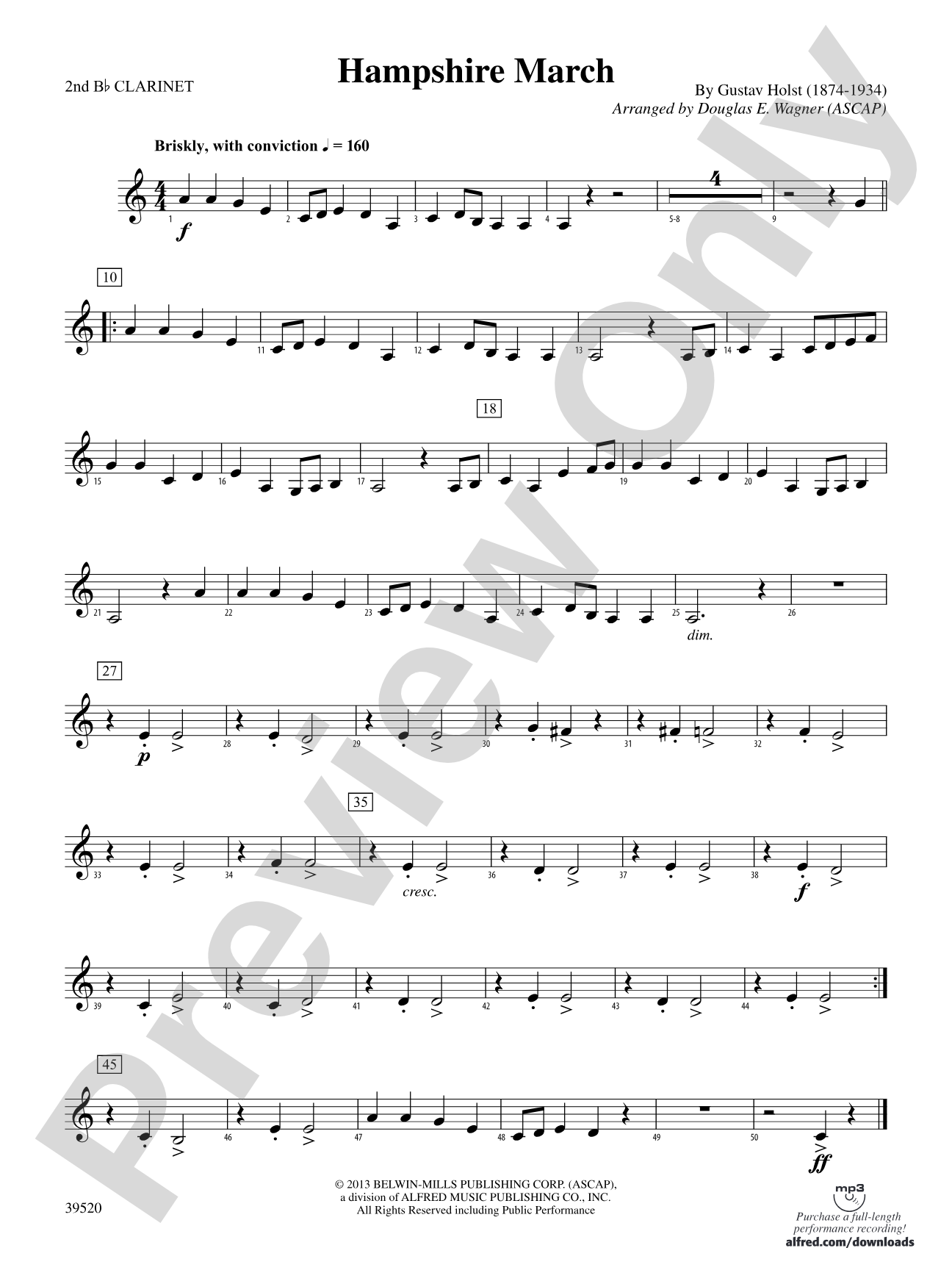 Hampshire March: 2nd B-flat Clarinet
