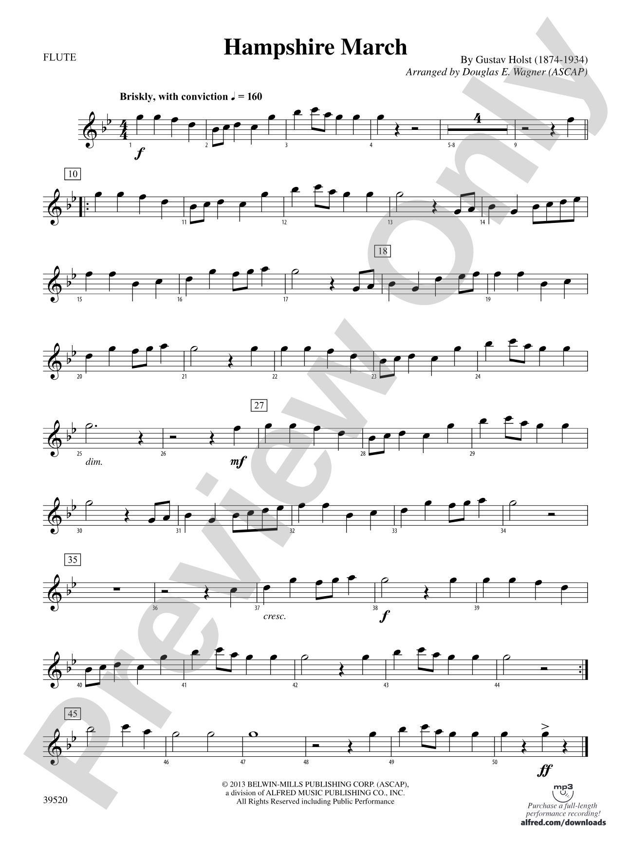 Hampshire March: Flute