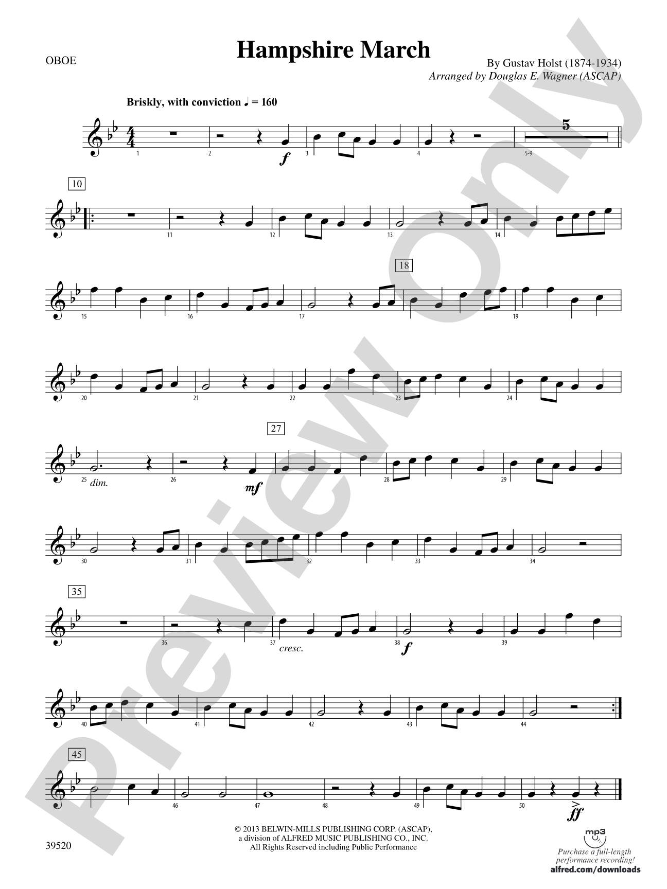 Hampshire March: Oboe