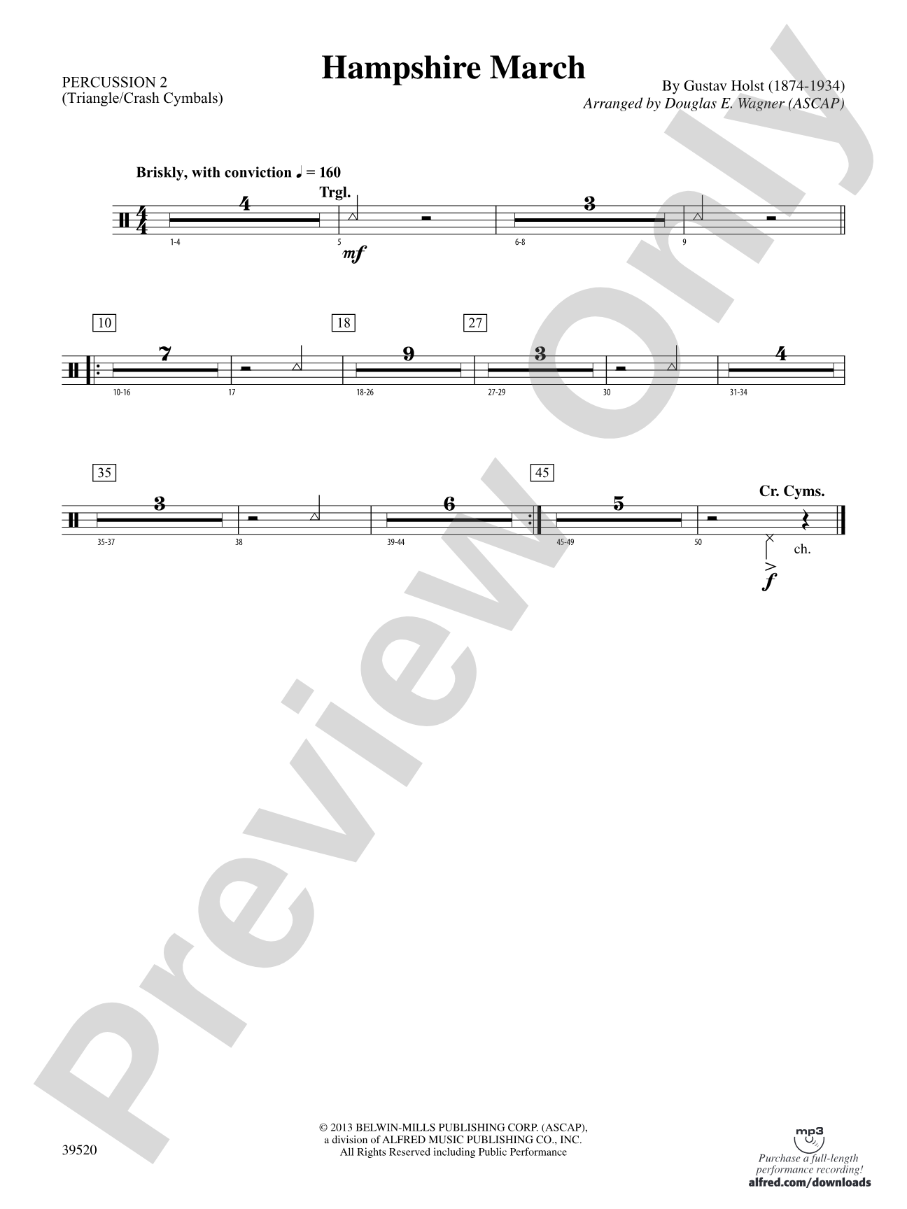 Hampshire March: 2nd Percussion