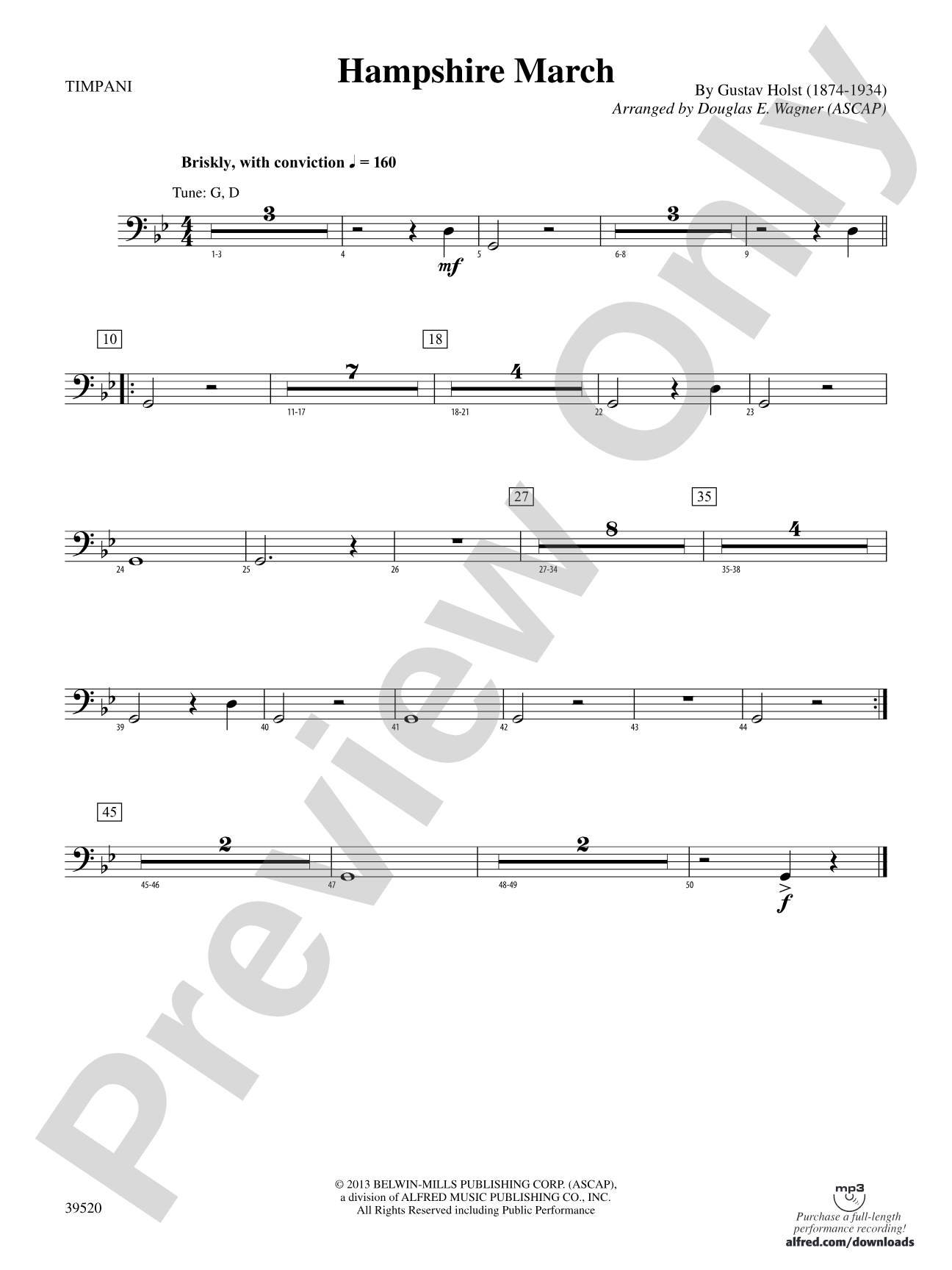 Hampshire March: Timpani