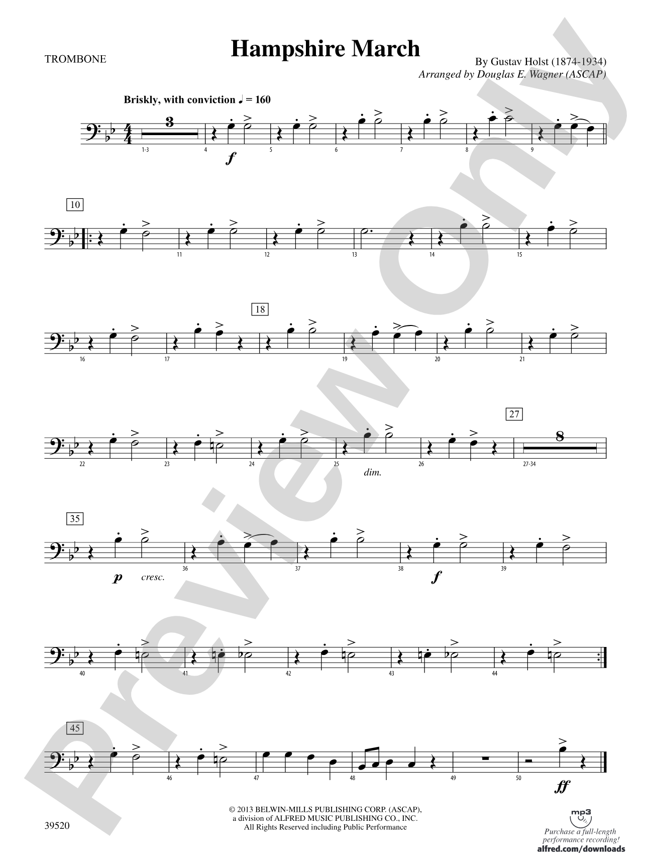 Hampshire March: 1st Trombone