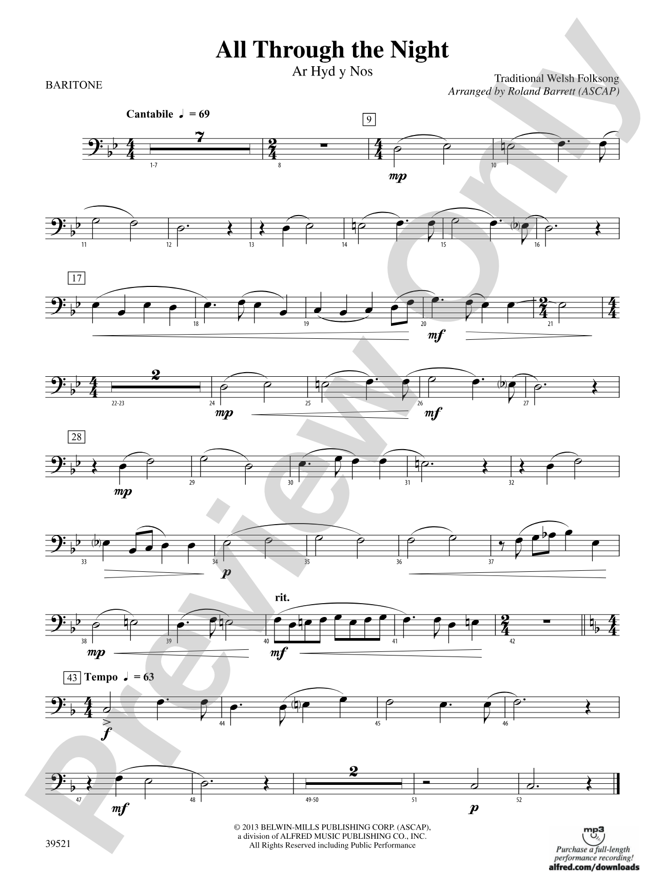 All Through the Night: Baritone B.C.