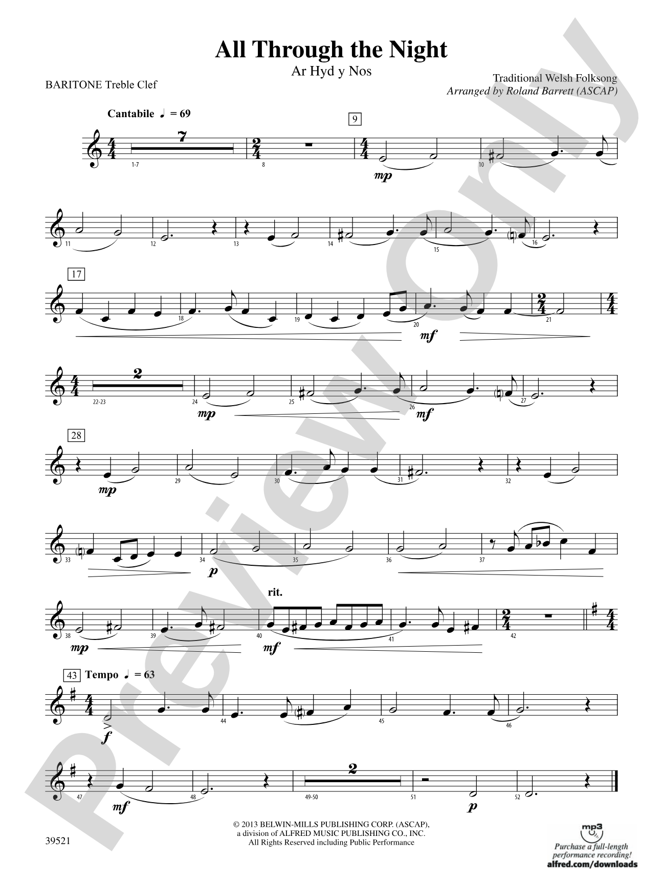 All Through the Night: Baritone T.C.