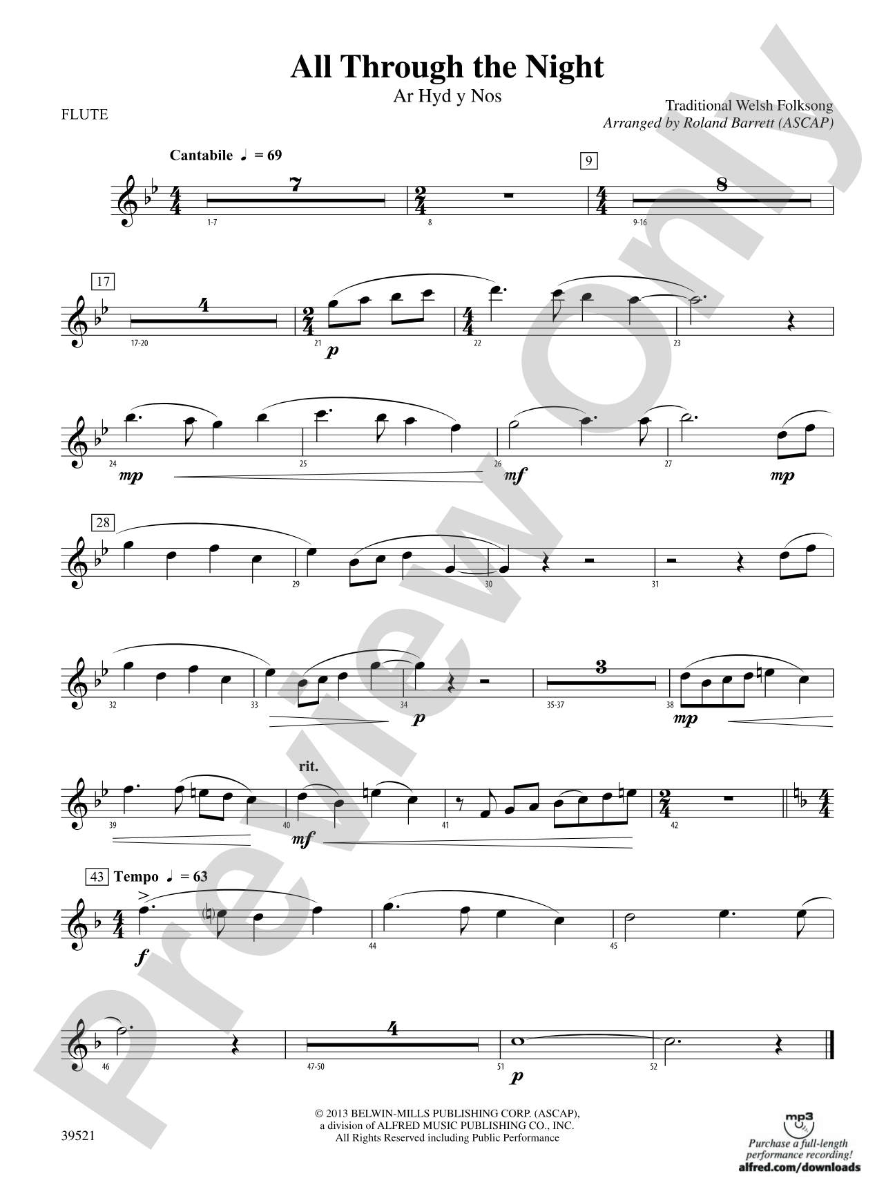 All Through the Night: Flute