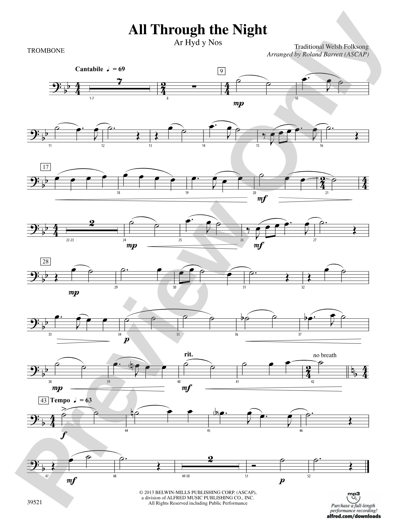 All Through the Night: 1st Trombone