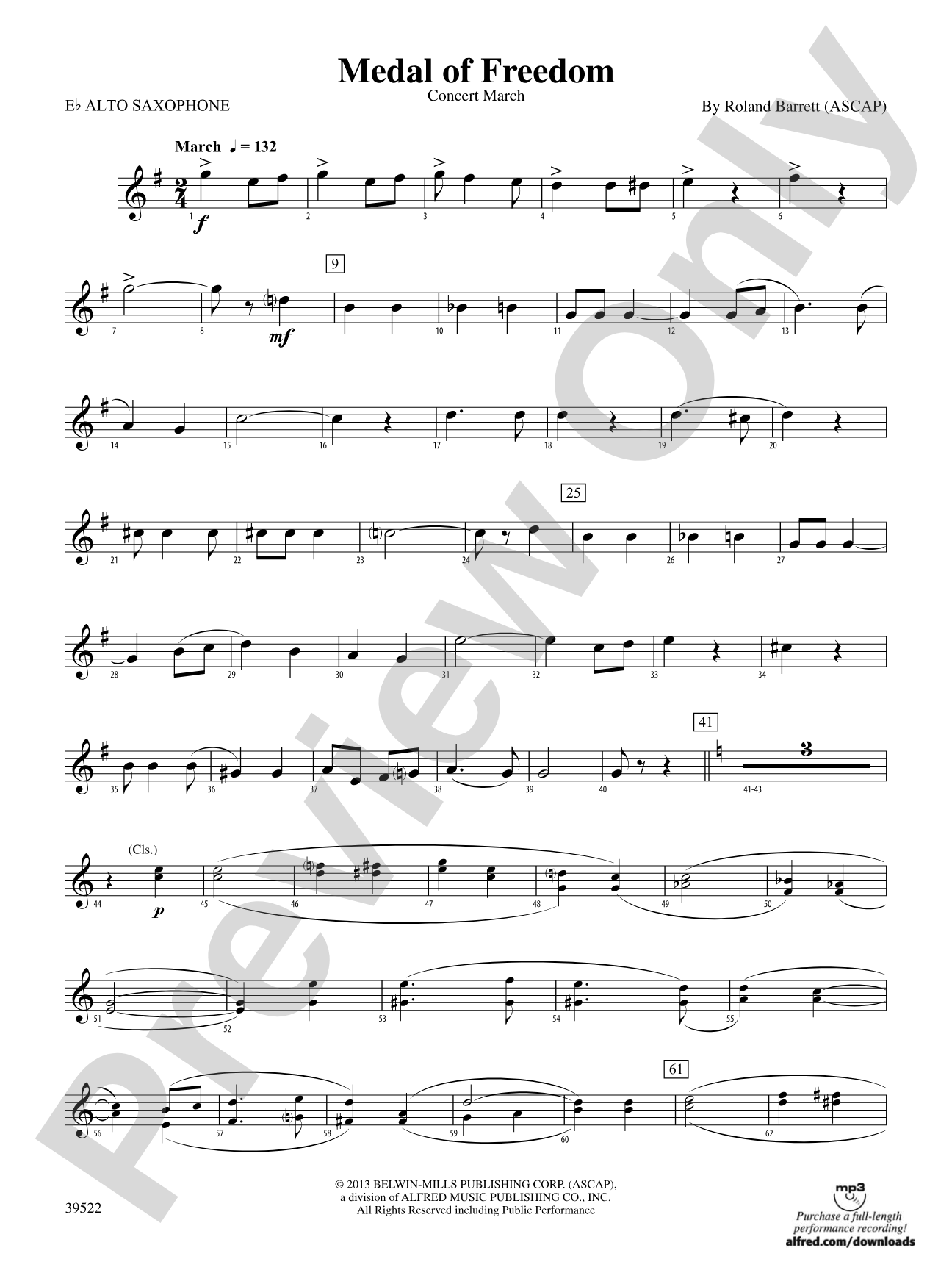 Medal of Freedom: E-flat Alto Saxophone