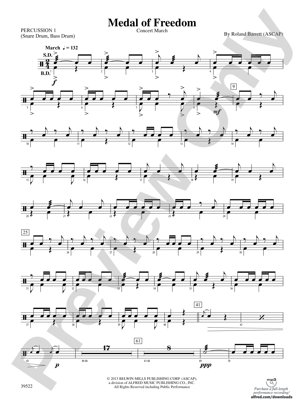 Medal of Freedom: 1st Percussion