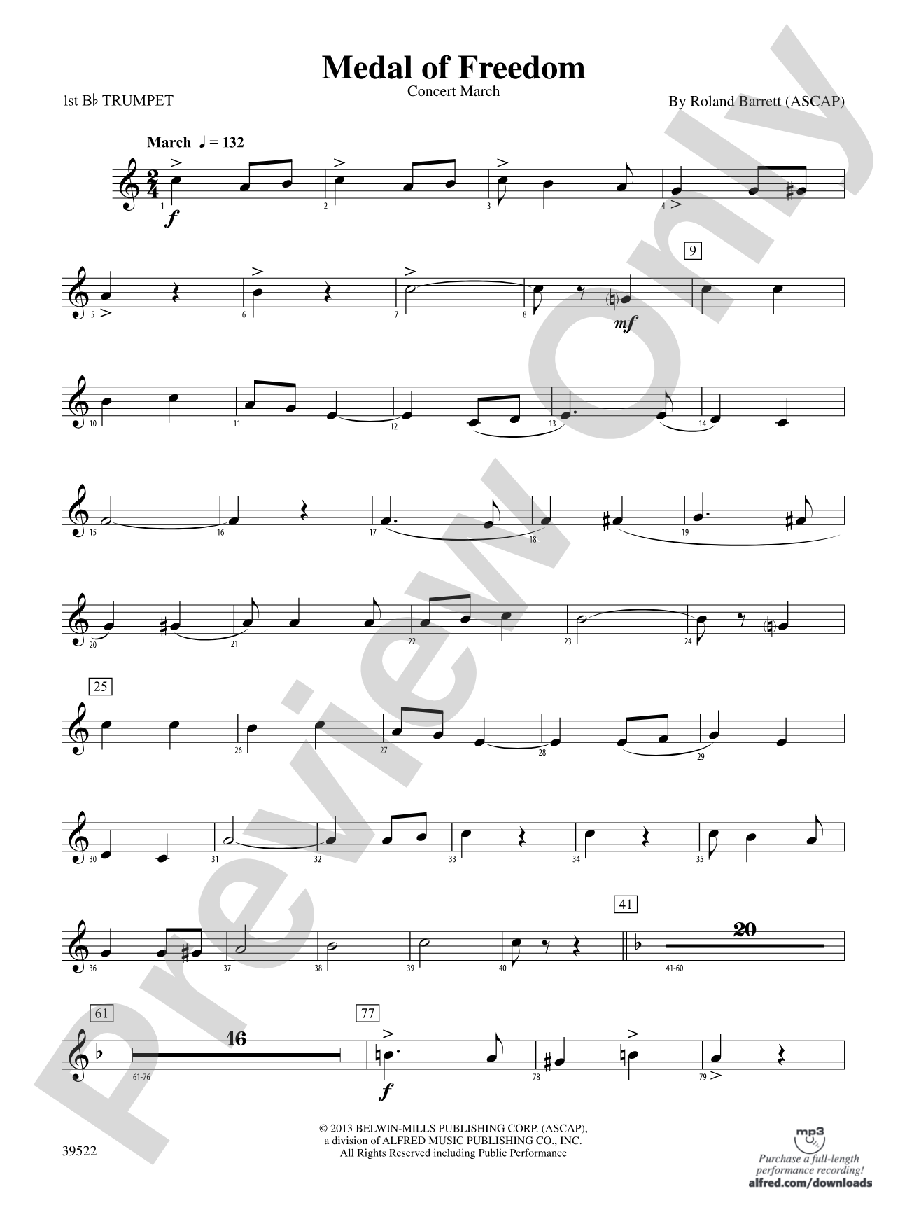 Medal of Freedom: 1st B-flat Trumpet