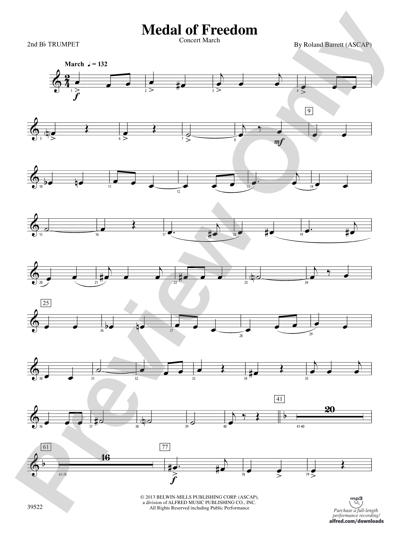 Medal of Freedom: 2nd B-flat Trumpet