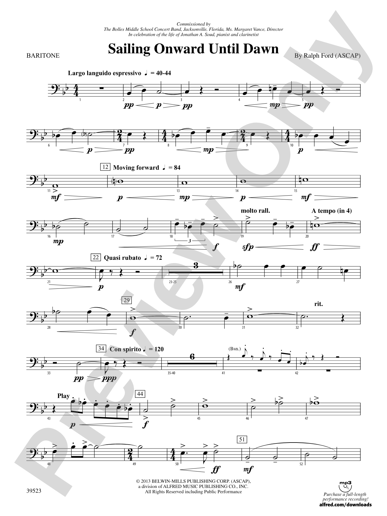 Sailing Onward Until Dawn: Baritone B.C.