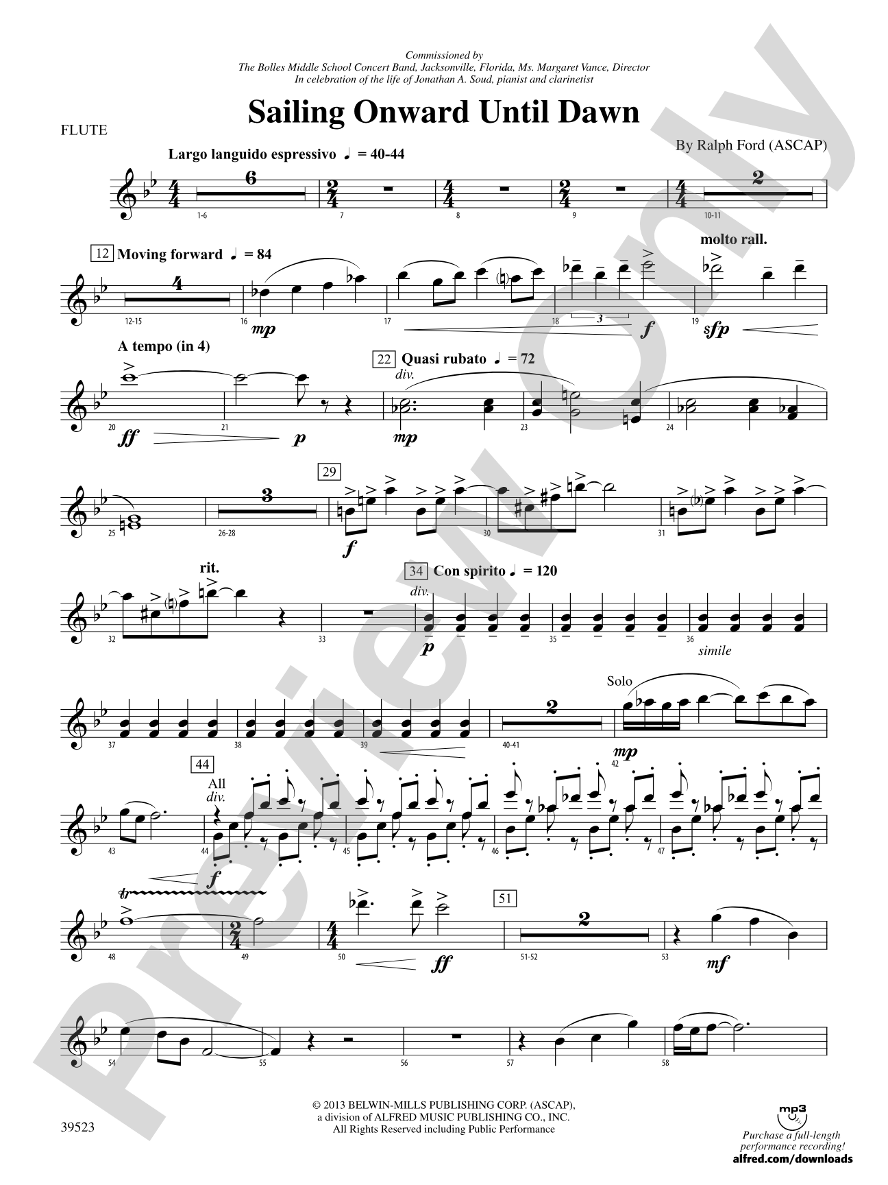 Sailing Onward Until Dawn: Flute