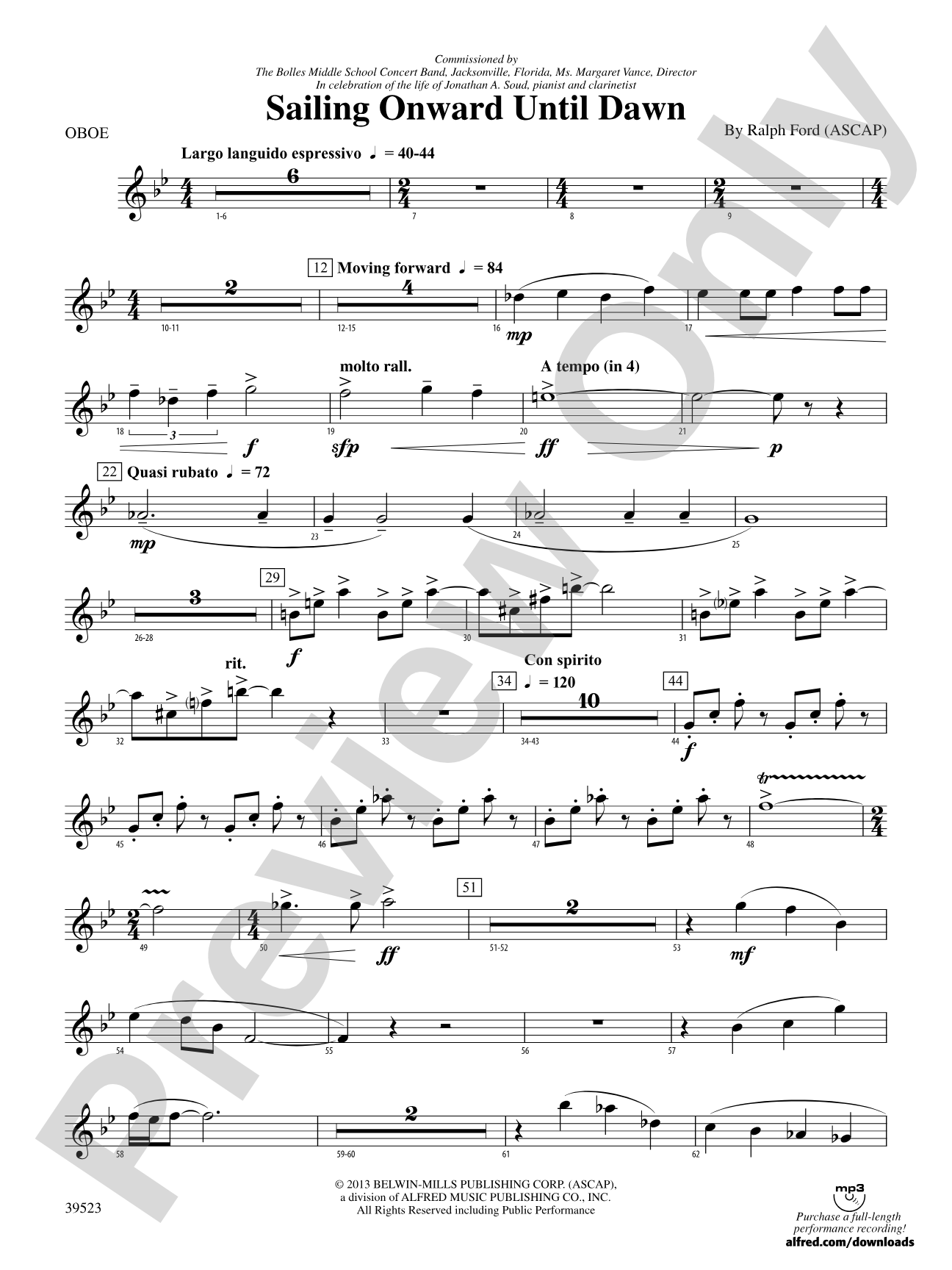 Sailing Onward Until Dawn: Oboe