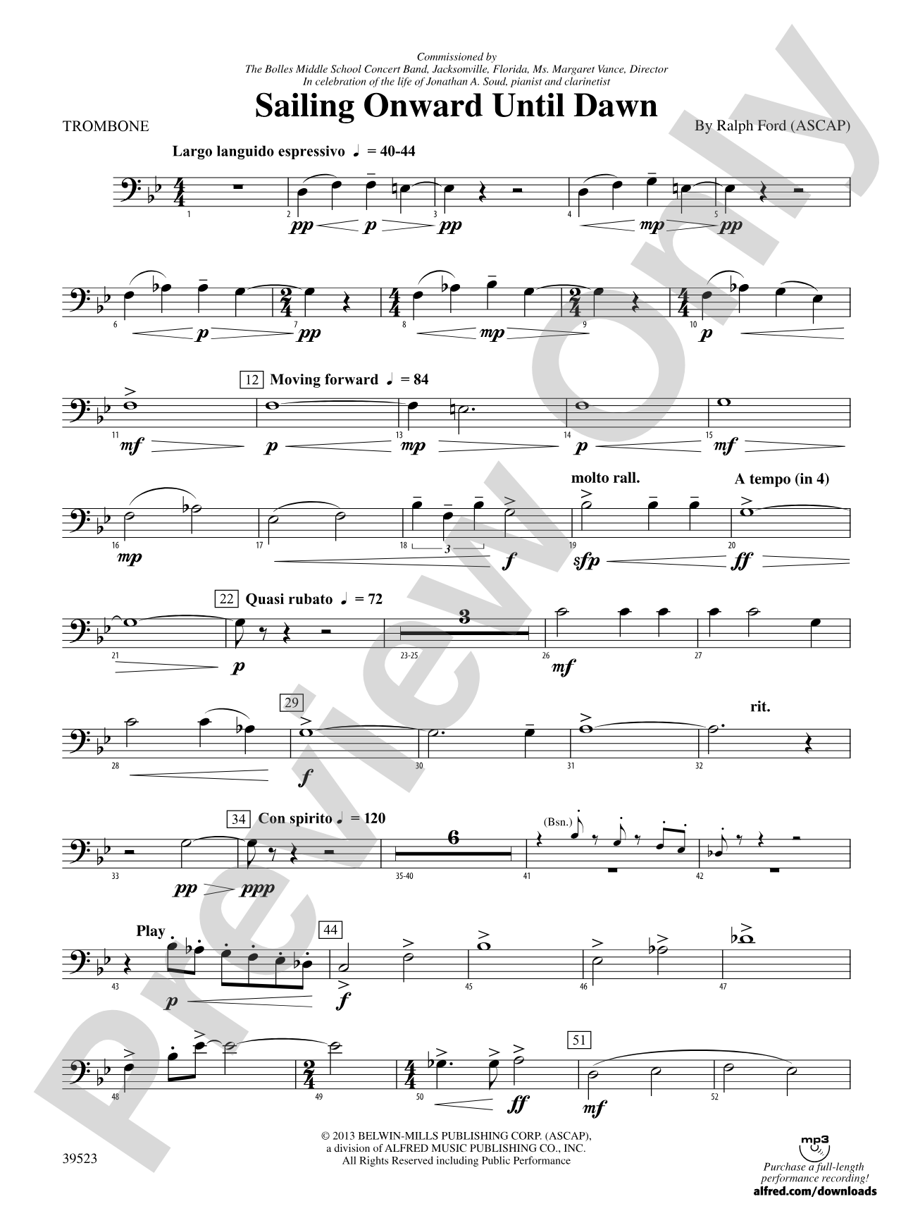 Sailing Onward Until Dawn: 1st Trombone
